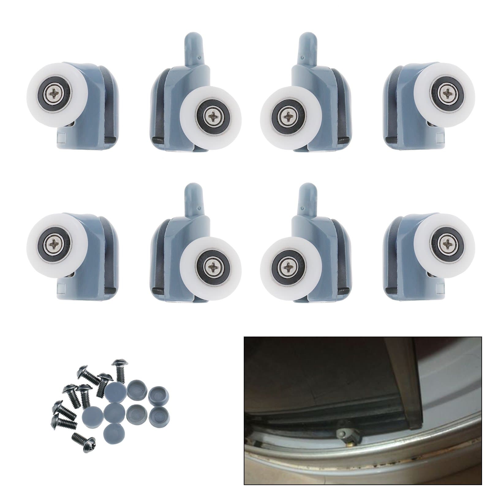 Create idea 8 Pcs Single Shower Door Roller Runners 25mm Upper Bottom Wheels Set