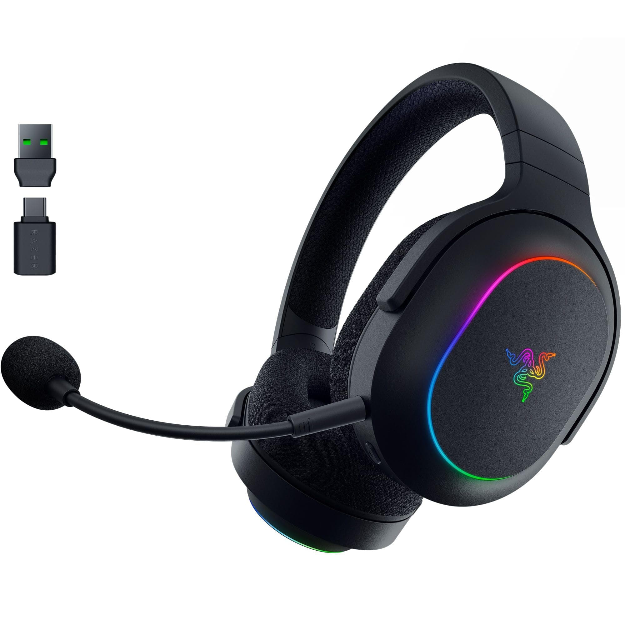 Barracuda X Chroma Wireless Gaming Headset: 2.4GHz Wireless & Bluetooth, Lightweight, Chroma RGB, 40mm Drivers, Cardioid Mic, 70 Hr Battery, for PC, Mac, PS5, Switch, Smartphone - Black
