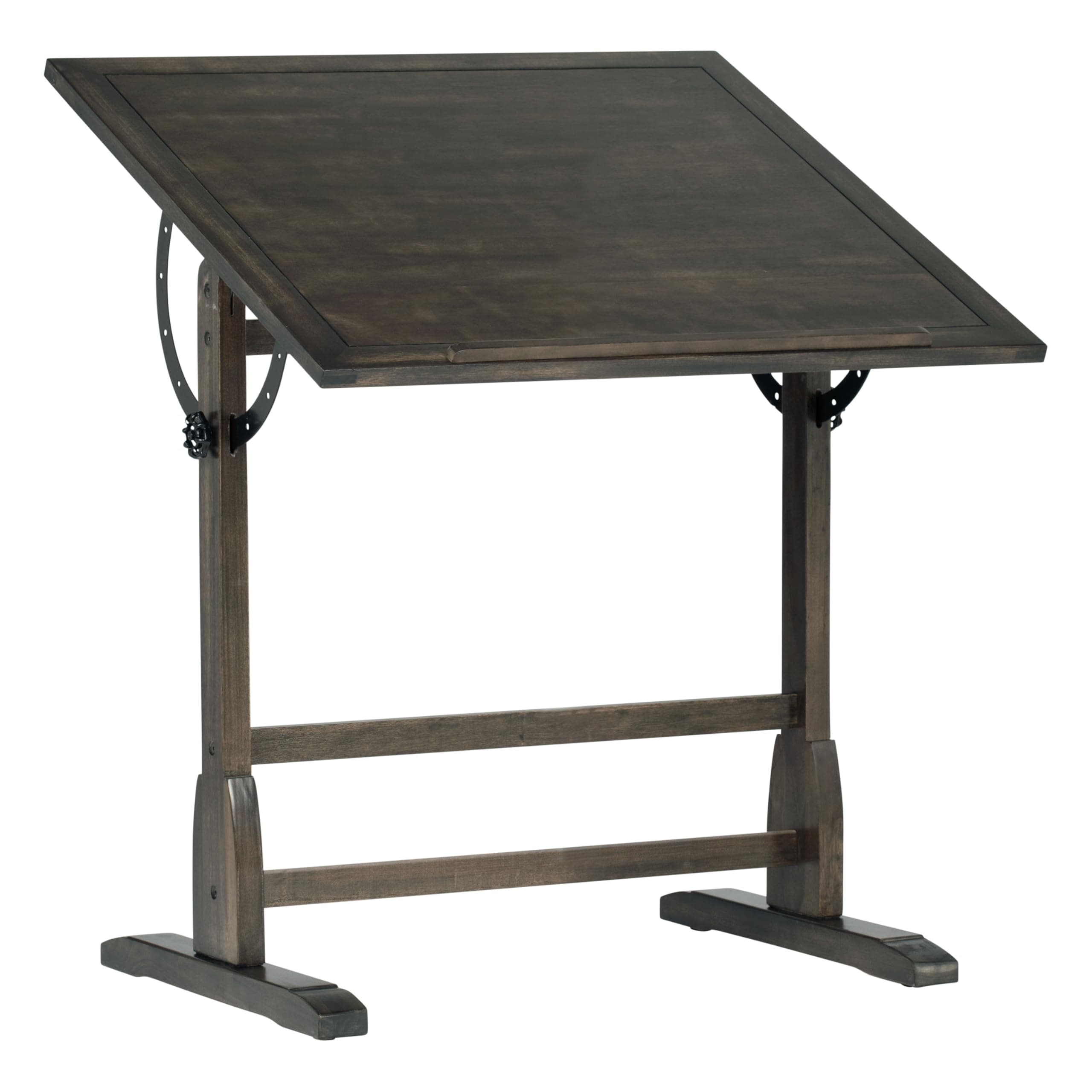 Studio Designs Vintage Drawing/Drafting Table with Pencil Ledge - 36" W x 24" D - Distressed Black - Adjustable Tilting Top