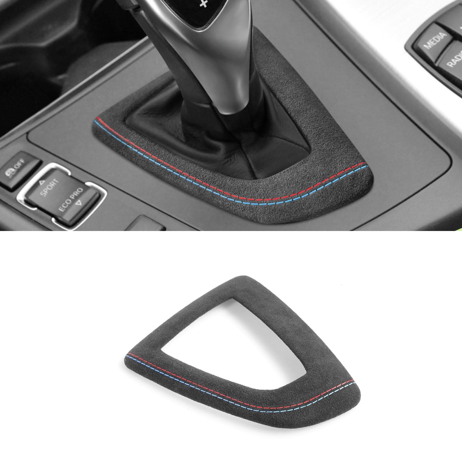BETTERHUMZ Car Center Console Gear Shift Panel Base Frame Cover for Alcantara Wrap for BMW 1 2 3 4 Series F20 F22 F30 F34 F36 118i M235i Interior Tuning Accessories
