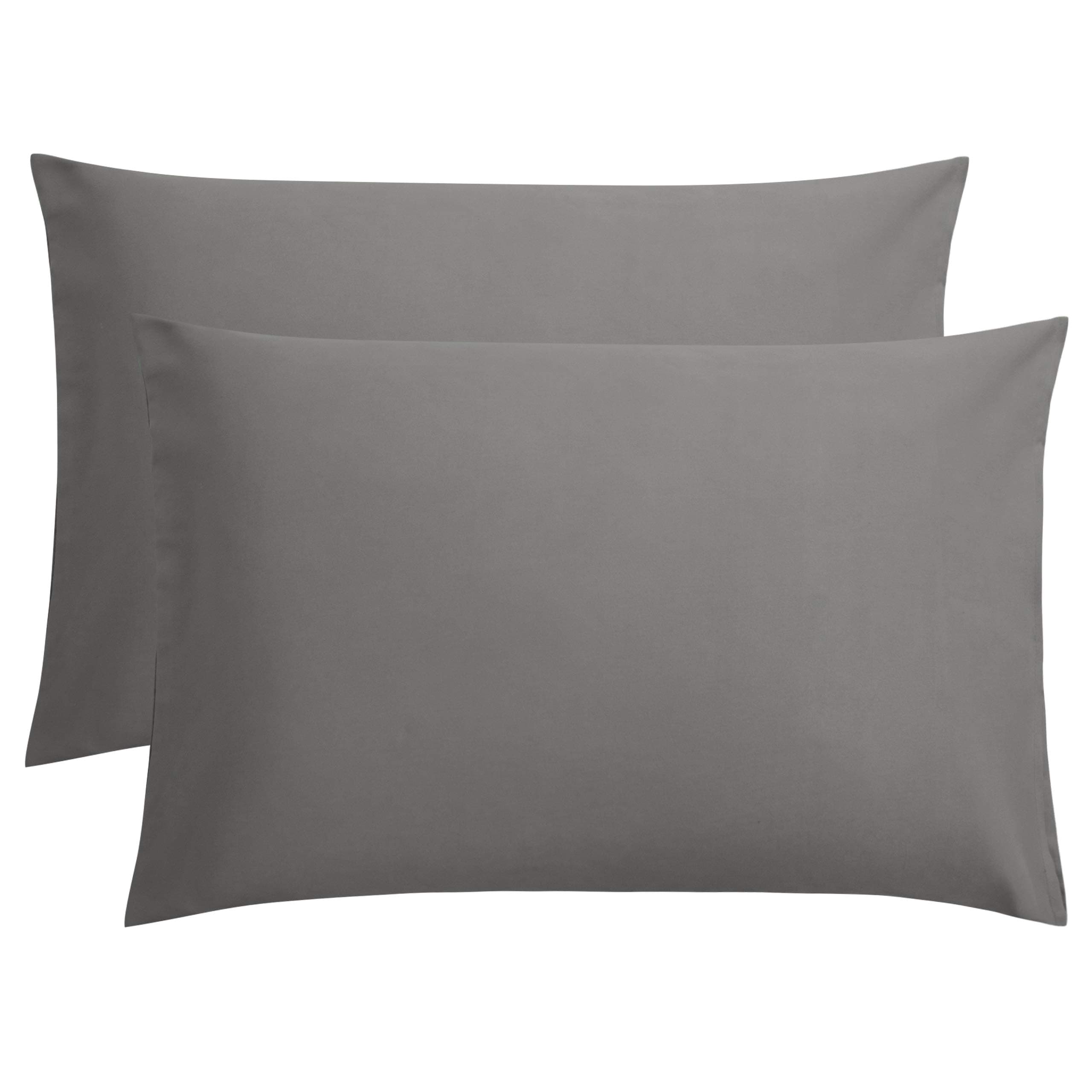 Pillow Cases Queen, Soft Microfiber Pillow Covers with Envelope Closure, Wrinkle Resistant Pillowcases, 2 Piece Set, 20x30, Dark Grey