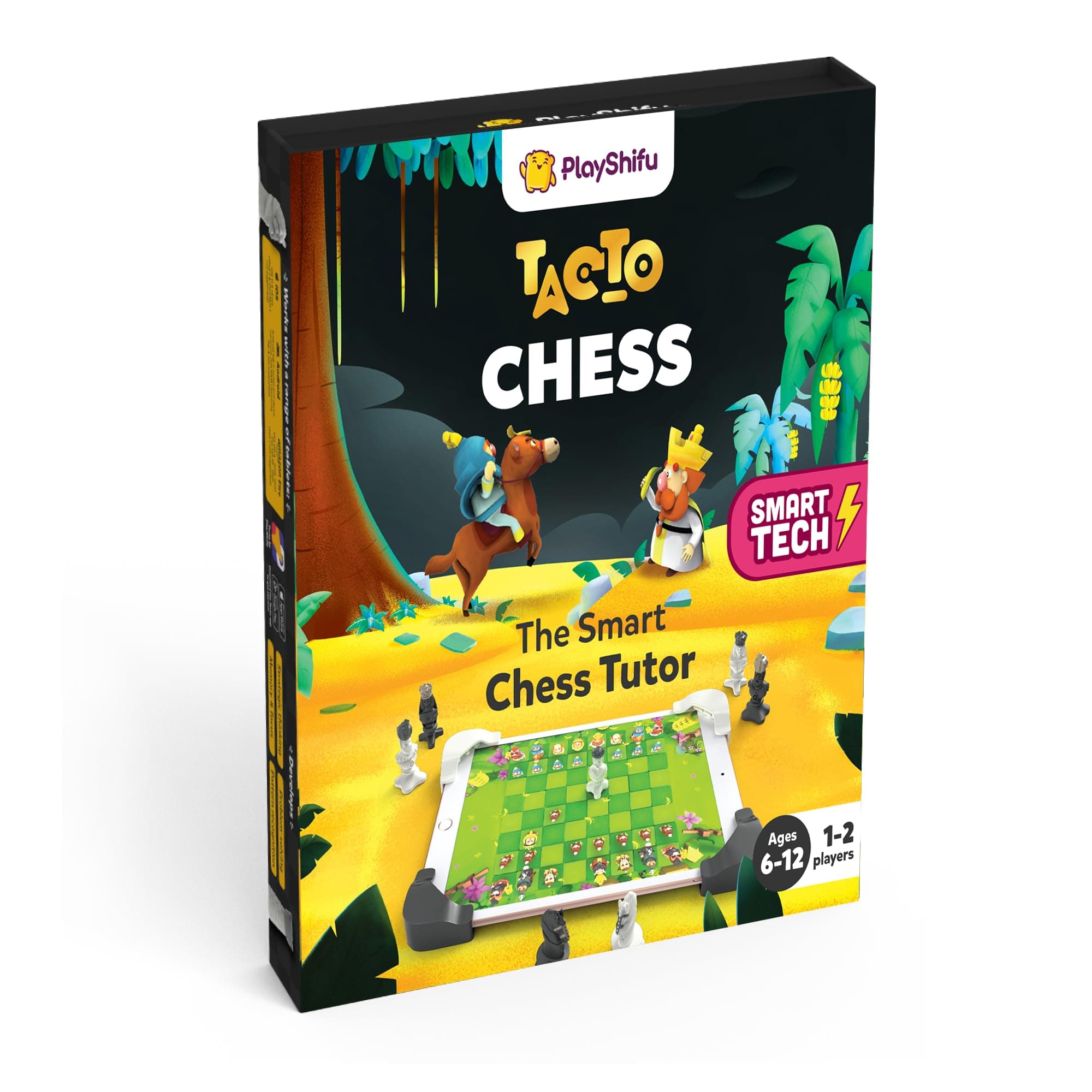 Shifu Play Interactive Chess Board Game - Tacto Chess (Kit + App with 4 Modes) Fun Chess Set for Kids, Beginners, for Kids, Age 6 & Up | Chess Learning Games (Tablet Not Included)