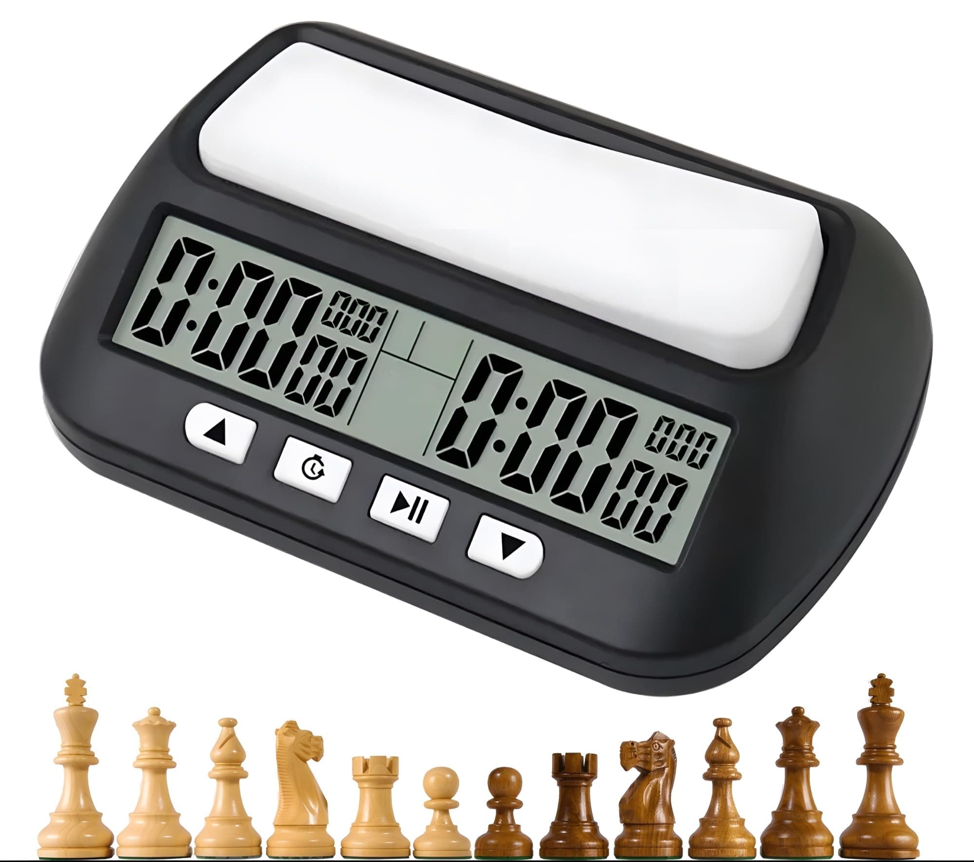 24x7 eMall Pro Chess Clock for Professional Board Games Timer Clock Digital Chess Timer Professional for Board Games Timer Delay Basic Bonus Count up and Count Down Black