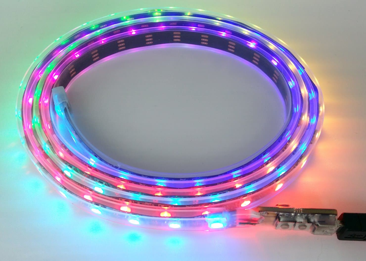 USB-mini WS Basic Controller and Black Strip of 100 Water-Resistant LEDs