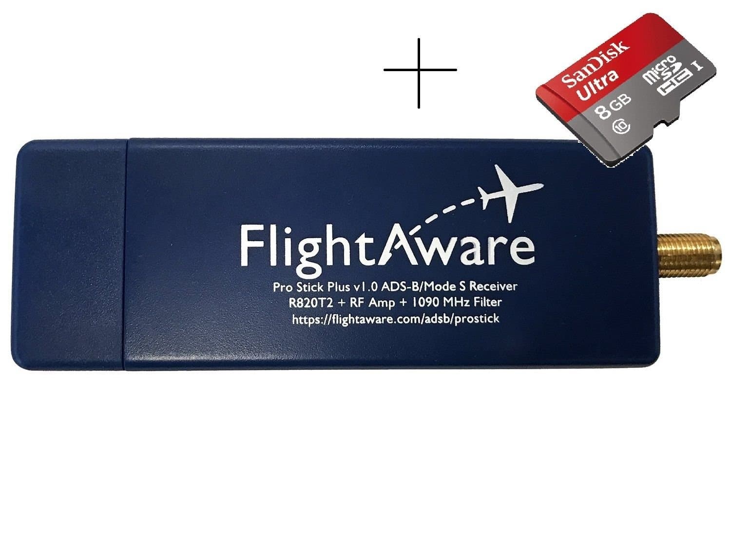 FlightAware Pro Stick Plus ADS-B USB Receiver with Built-in Filter + MicroSD