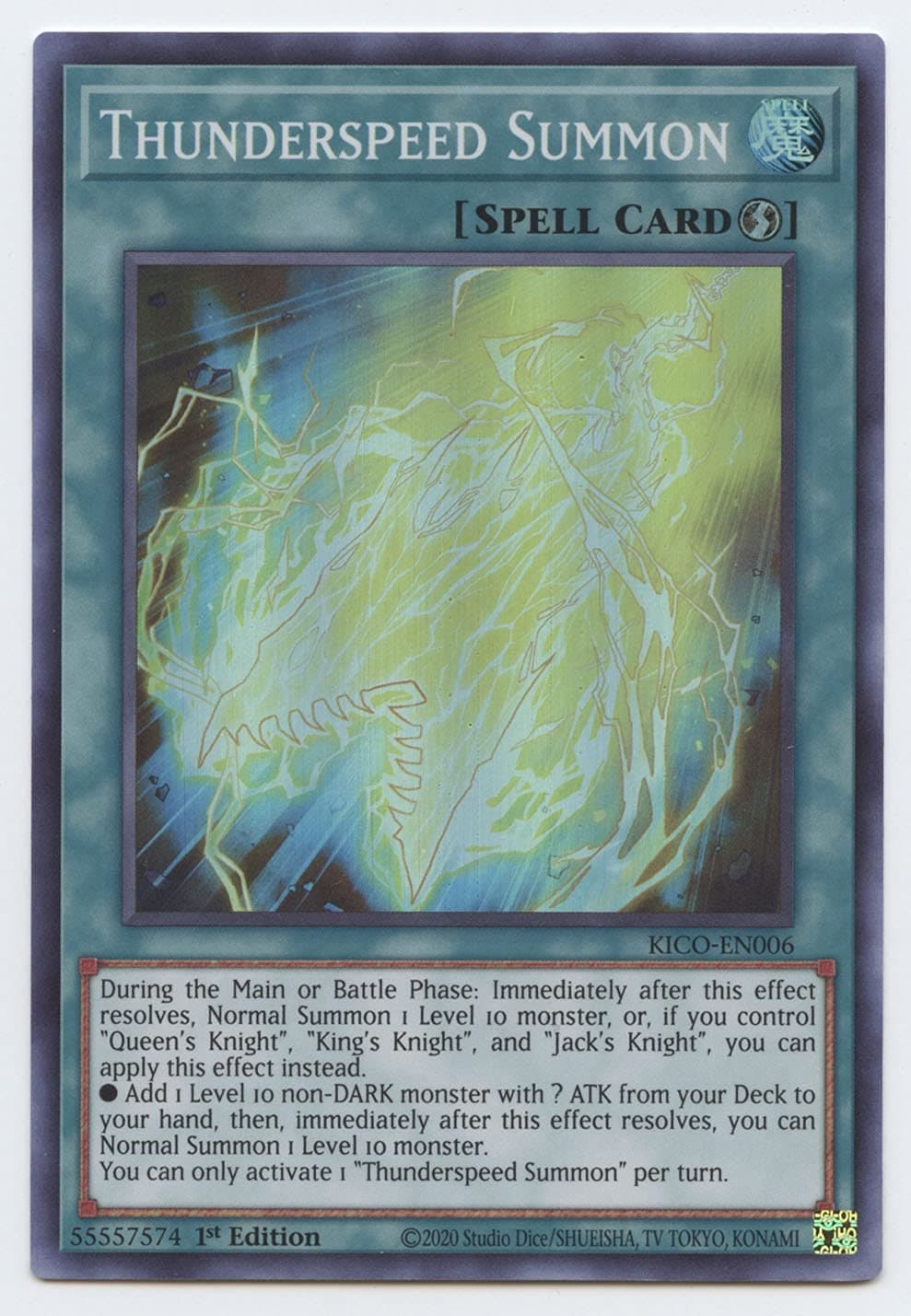 Thunderspeed Summon - KICO-EN006 - Super Rare - 1st Edition