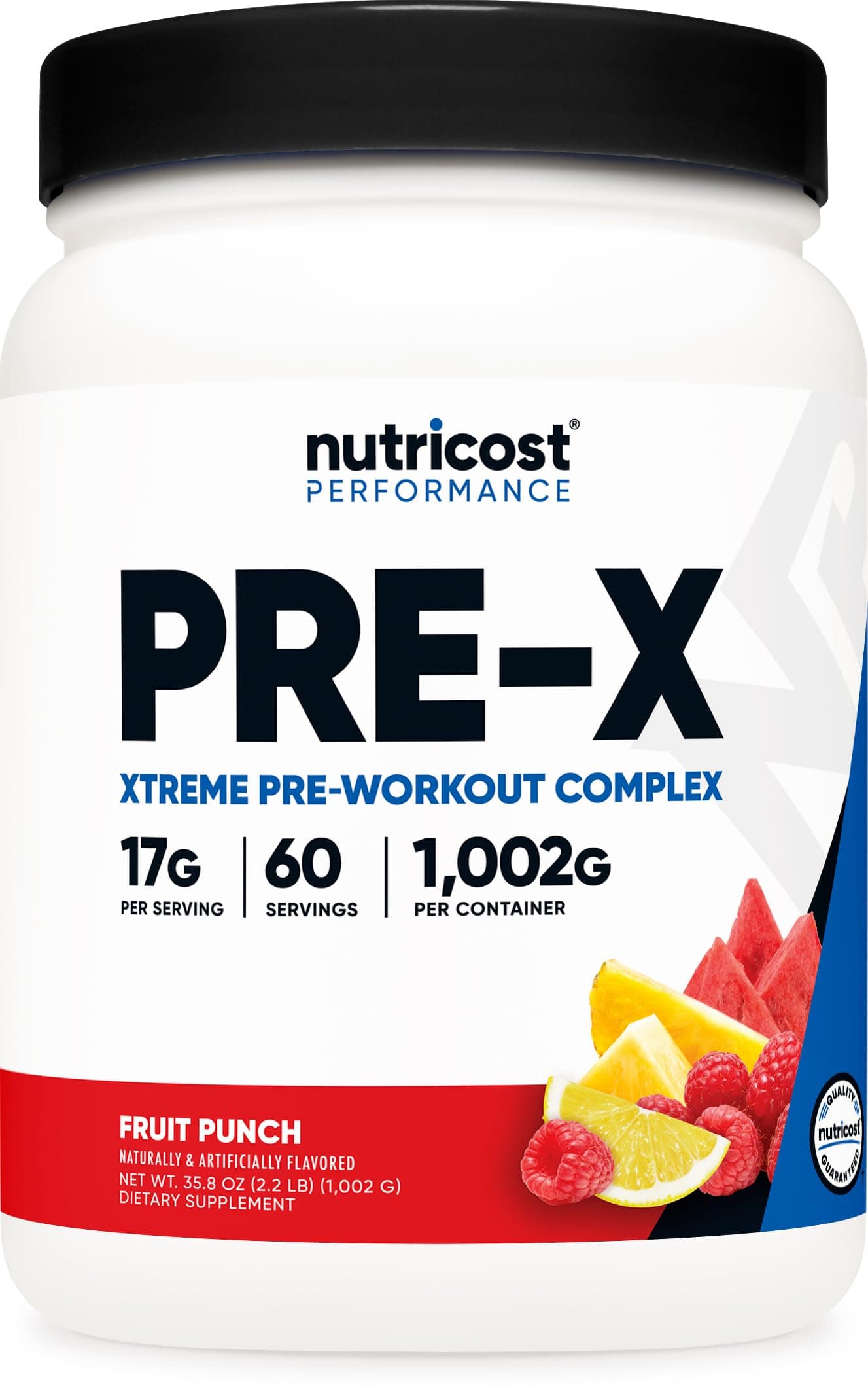 Pre-X Xtreme Pre-Workout Complex Powder, Fruit Punch, 60 Servings, Vegetarian, Non-GMO and Gluten Free