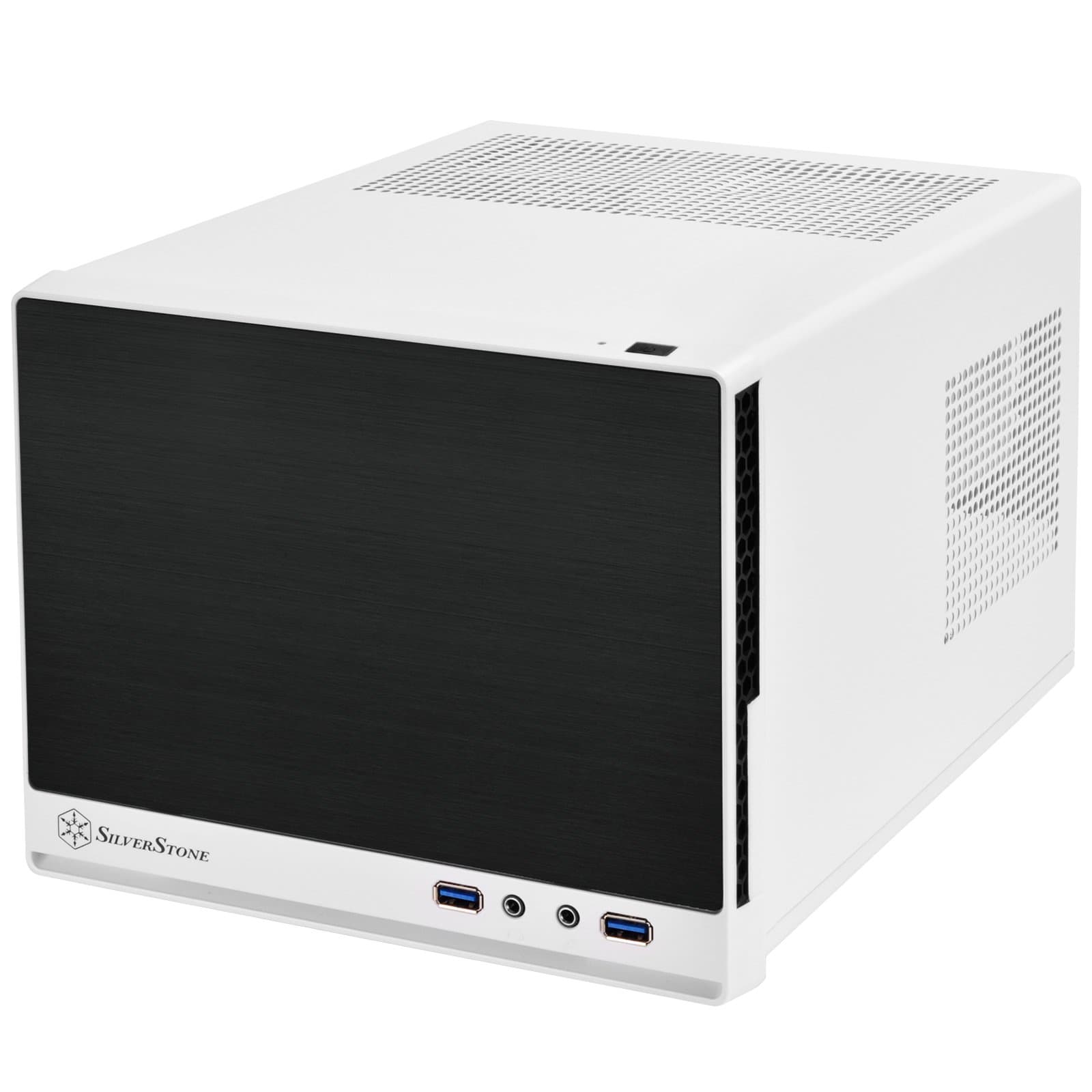 SilverStone Technology Ultra Compact Mini-ITX Computer Case with Solid Front Panel White & Black (SST-SG13WB-Q-USA)