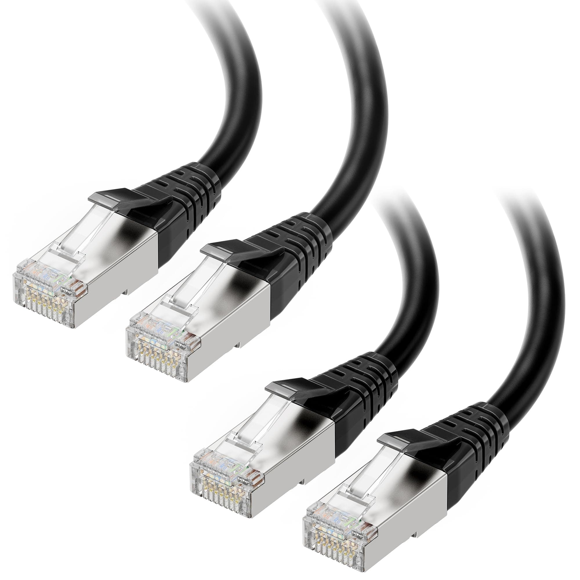 [Cat8 Certified] 2-Pack 40Gbps Shielded Cat 8 Ethernet Cable - 5ft, 2000Mhz Category 8 Ethernet Cord, Cat8 Cable for Gaming, Black
