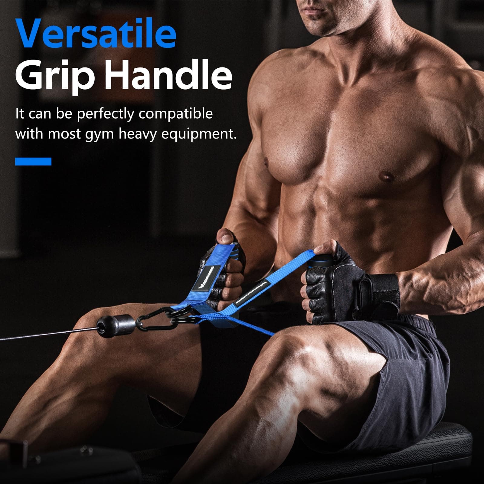 RENRANRING Gym Exercise Handles, Replacement Handle Attachments for Cable Machine Pulleys, Resistance Band and Strength Trainer, Pull Down Workout Accessories, Home Gym Add On Equipment