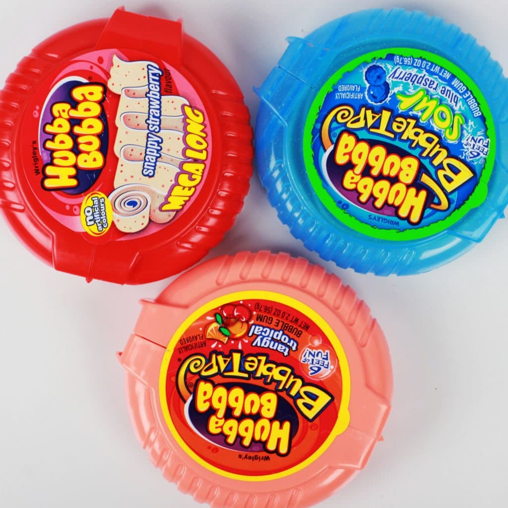 Hubba Bubba Bubble Tape 3 Assorted Flavours 180 cm Bubble Gum, 2 oz / 56.7 g, Variety Pack