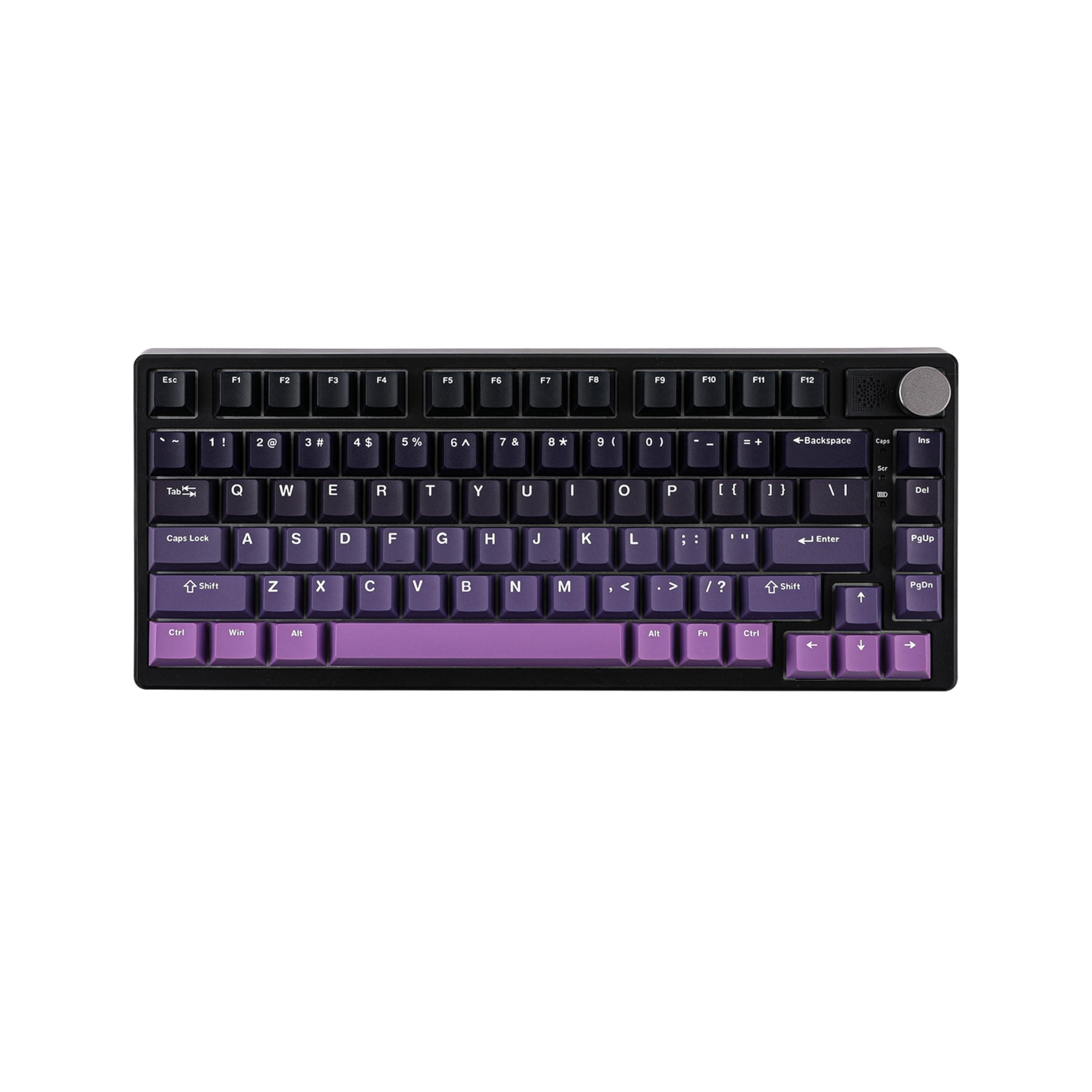 HE75 Wireless Gaming Keyboard with Hall Effect Switch and Changeable Knob Module, Rapid Fast Magnetic Keyboard with Adjustable Trigger, 2.4G/Bluetooth Keyboard, RGB Backlit (Black Purple)