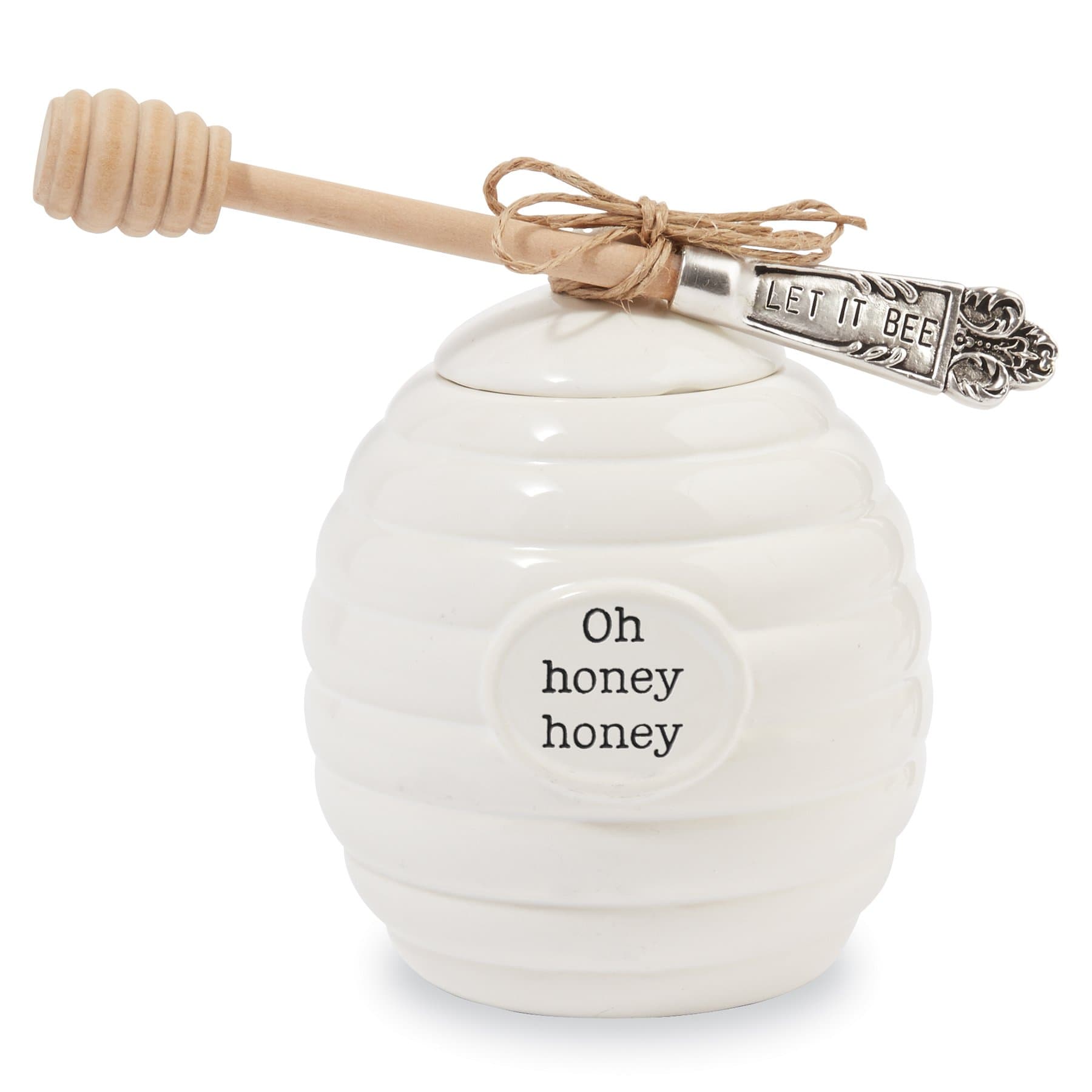 Honey Pot Serving Set, White