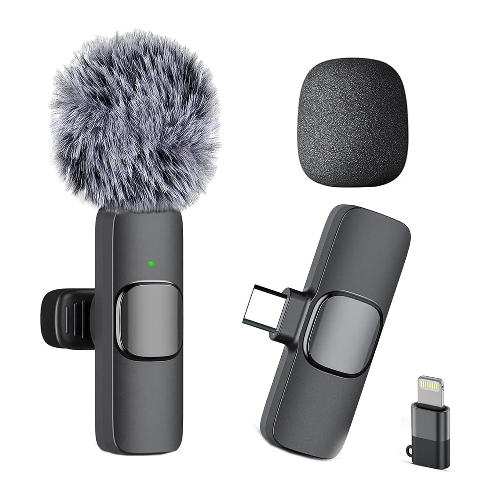 Professional Wireless Mini Microphone for iPhone 17/16/15, Android Phone, Cordless Omnidirectional Lavalier Lapel Mic, Plug-Play Microphone for Interview Video Podcast Vlog YouTube