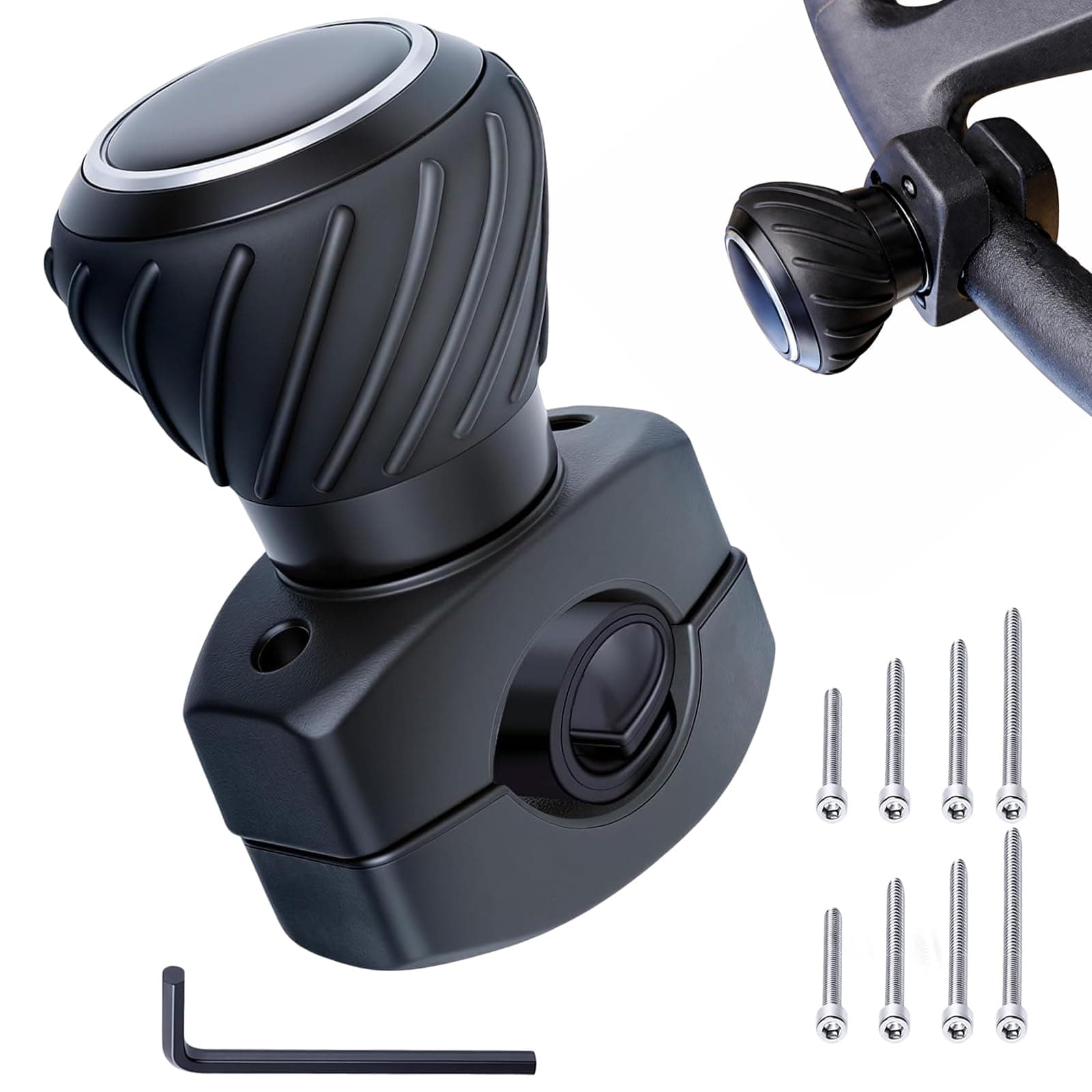 Tractor Steering Wheel Knob 𝙎𝙩𝙚𝙚𝙧𝙞𝙣𝙜 𝙒𝙝𝙚𝙚𝙡 𝙎𝙥𝙞𝙣𝙣𝙚𝙧 𝙆𝙣𝙤𝙗𝙨 for Kubota John Dee-re Tractors, Cars, Trucks, Mowers, Forklifts, Universal Spinner Knob Steering Wheel Ball Knob