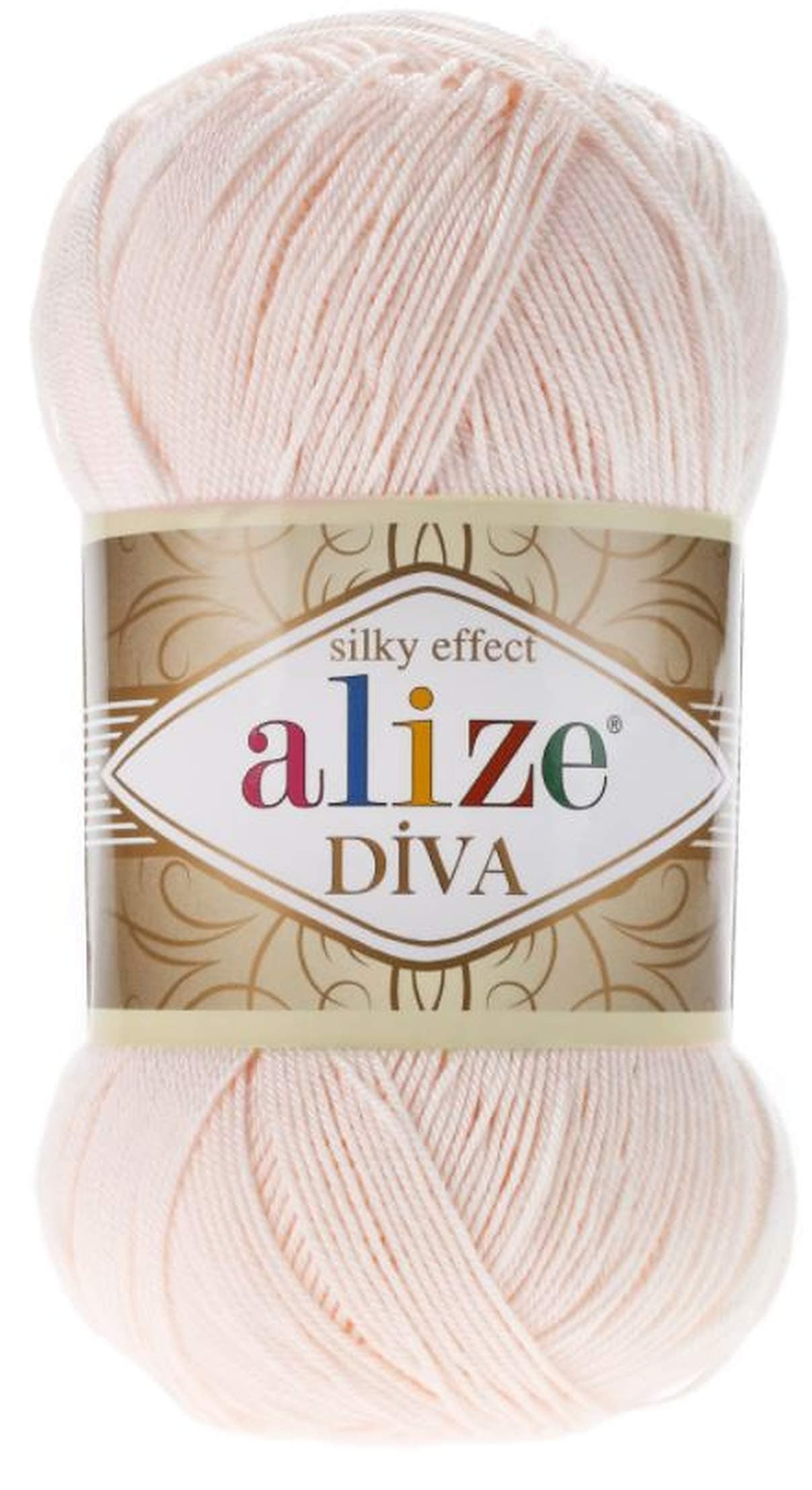 Alize Diva Silk Effect 100% Microfiber Acrylic Yarn 1 Ball skeins 100gr 383yds Color (382 - Powder)