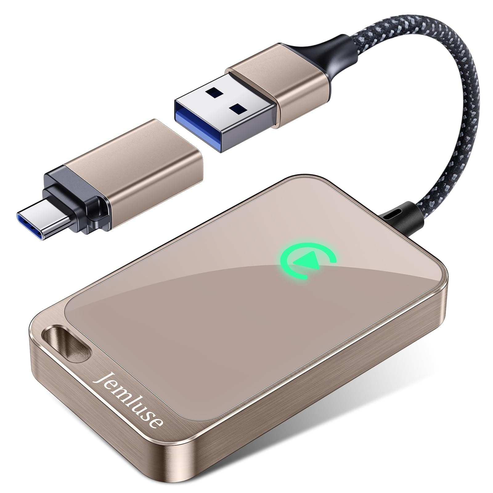 Jemluse Wireless CarPlay Adapter for Apple - Stable Fast Connection for Convert Factory Wired to Wireless CarPlay Dongle Cars for iPhone - No Latency from iOS 10+ to Screen w/USB C(Gold)