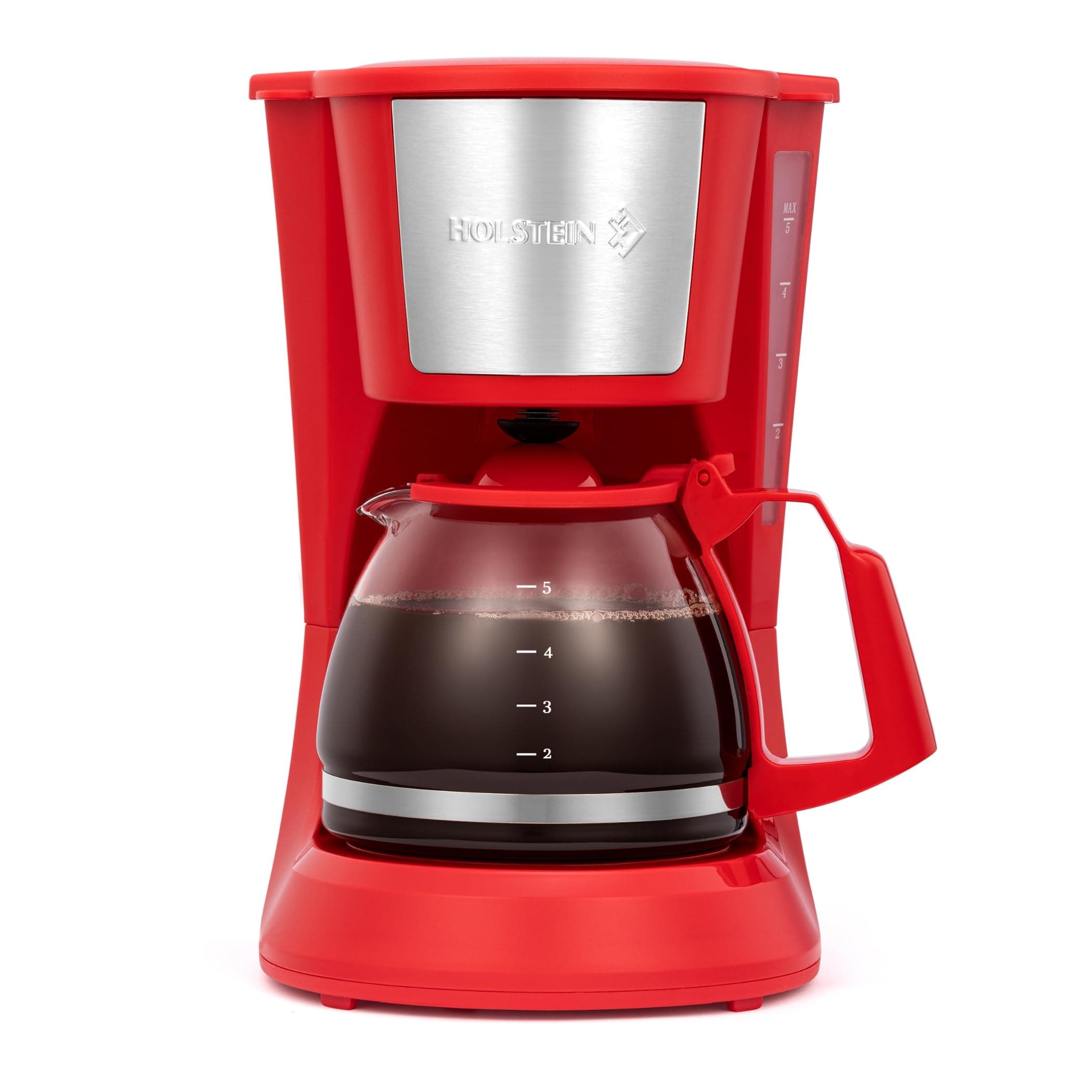5-Cup Compact Coffee Maker Red