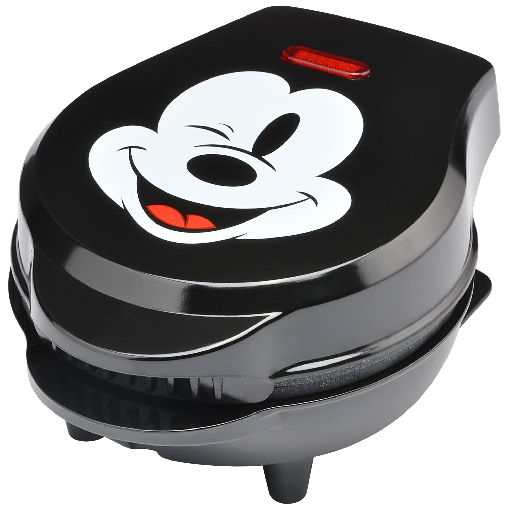 Disney Mickey Mouse 4" Mini Waffle Maker by Select Brands - Cute Appliance for Single Waffle - Features Nonstick Plates & Non-Skid Feet - Mini Machine with Power Light