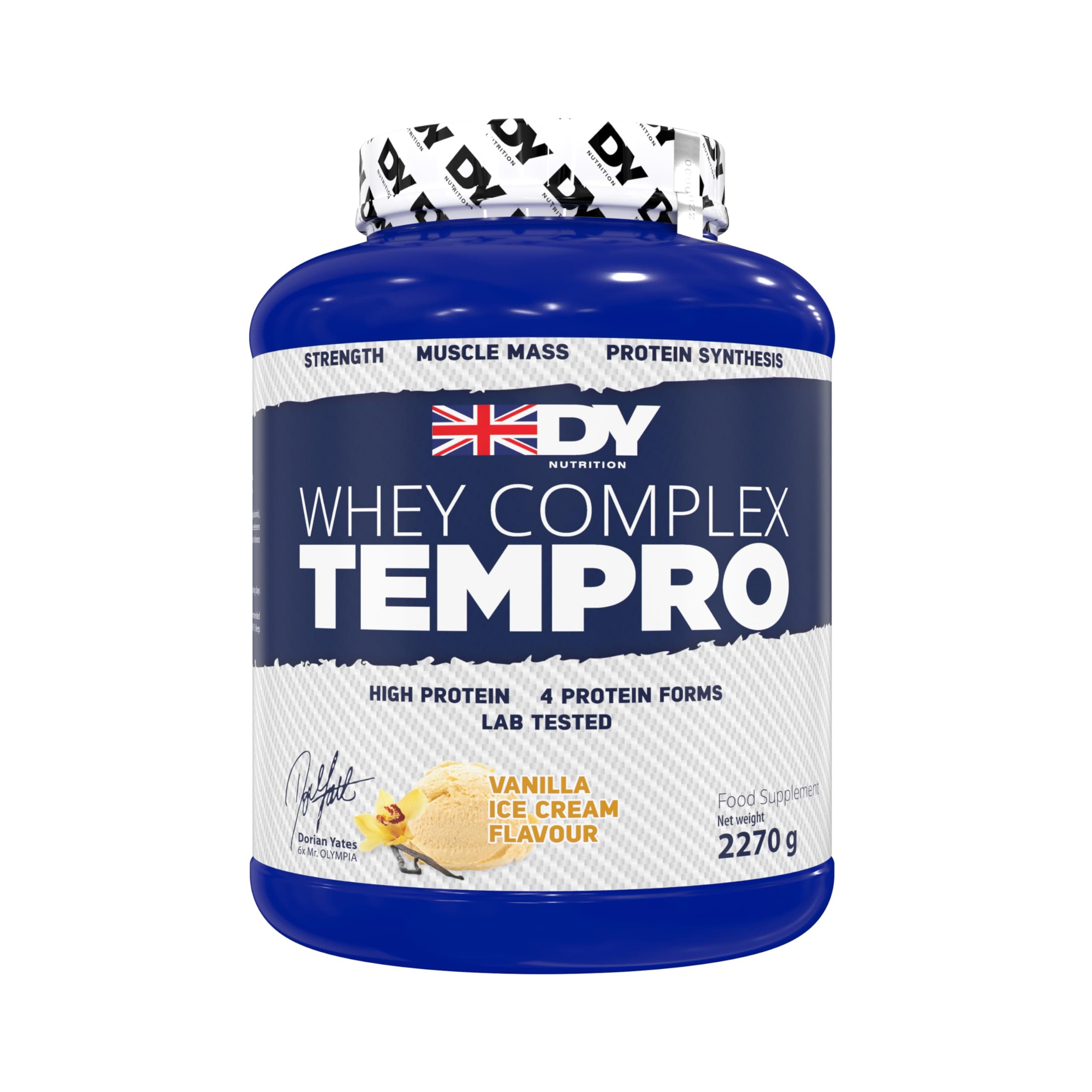 Whey Complex Tempro | x4 Protein Forms | Whey, Casein, Isolate & Egg Albumin, 23g Premium Protein Powder with Digestive Enzymes for Optimal Absorption, 2.27kg | Vanilla Ice Cream Flavour