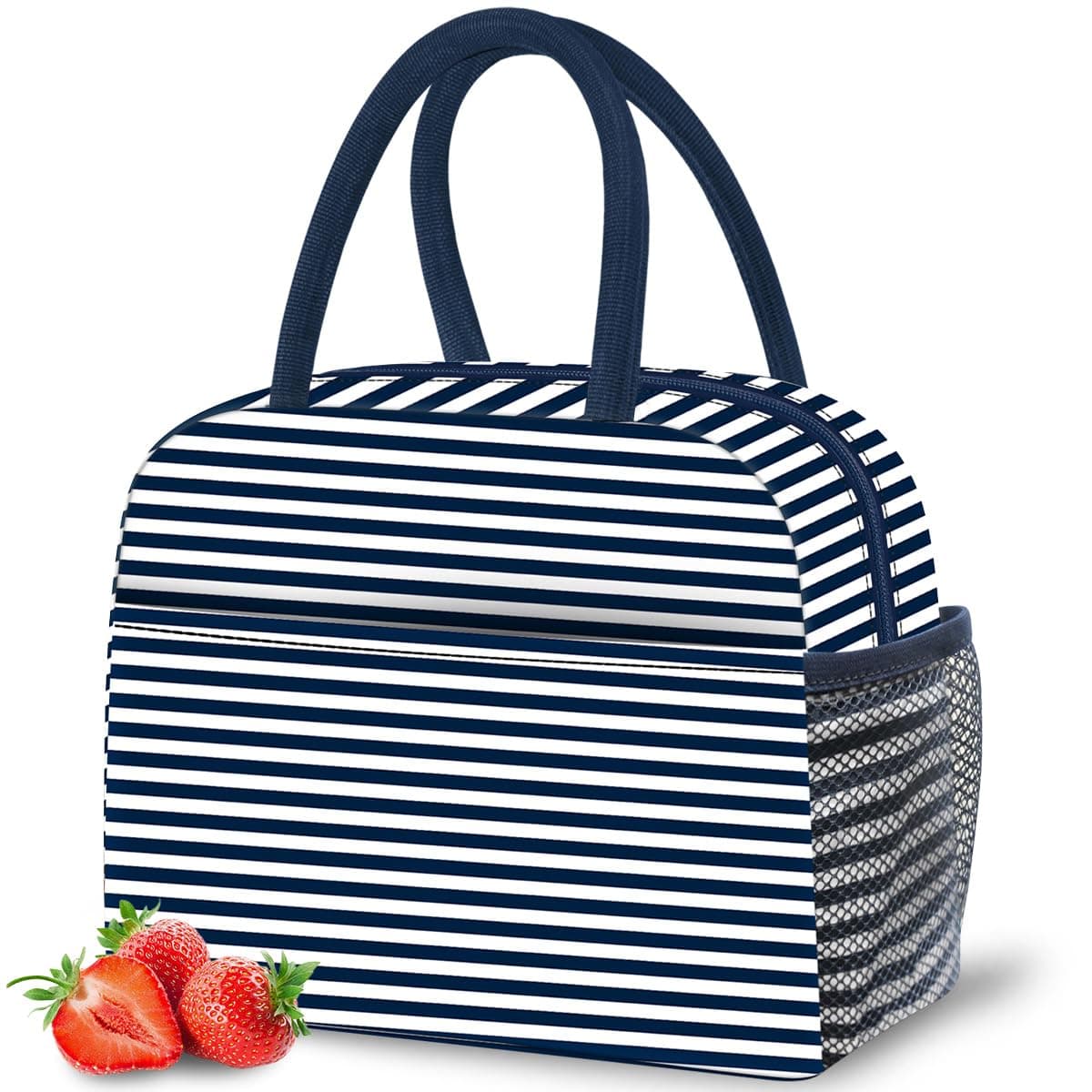 DALINDA Lunch Bag Women, Lunch Box for Women Men Reusable Insulated Lunch Tote Bag, Handbags Case High Capacity for Travel Work Picnic, Navy Blue
