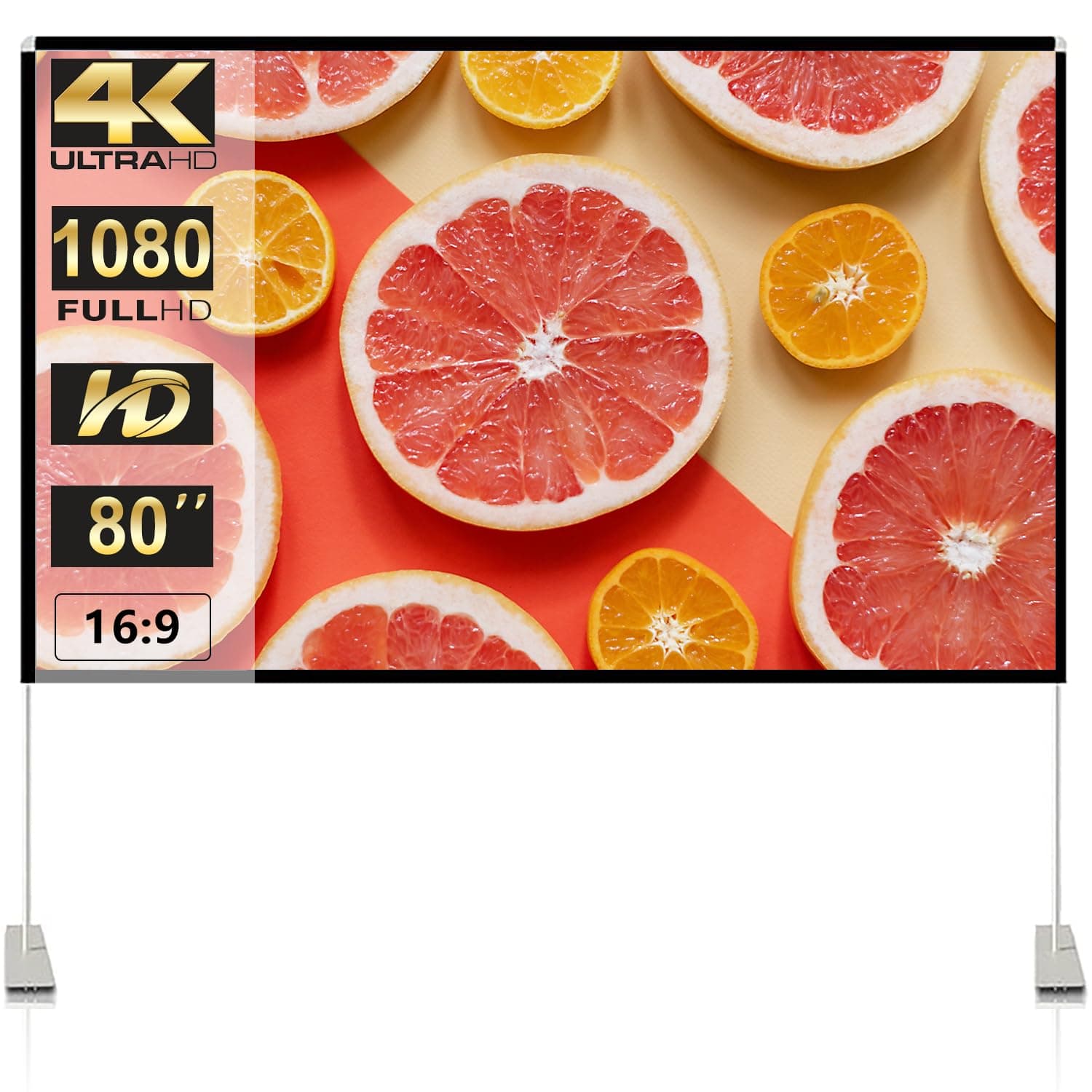 80 inch projector screen with stand