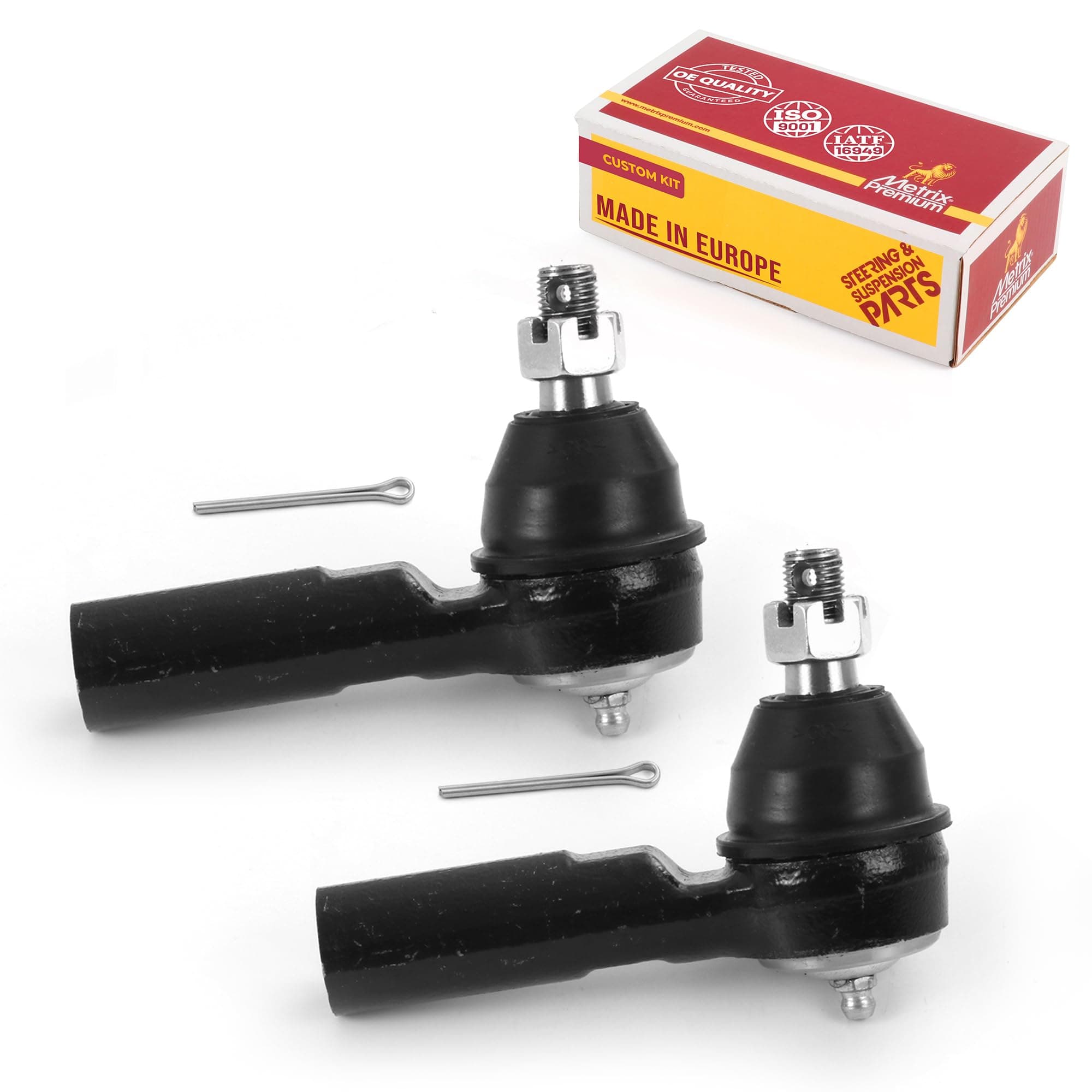 2 PC Front Outer Tie Rod End Kit Fits 14 mm Thread 05-07 Ford Escape, 09-12 Escape, 06-07 Mercury Mariner, 09-11 Mariner, (14 mm Thread) ES800846, Made in Europe