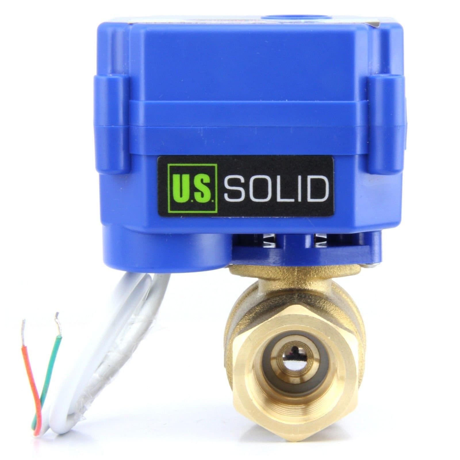 U.S. Solid 1/2" Brass Motorized Ball Valve 220V AC (85-265 V AC) DN15 Electrical Ball Valve with Full Port, 2 Wire Auto Return Setup