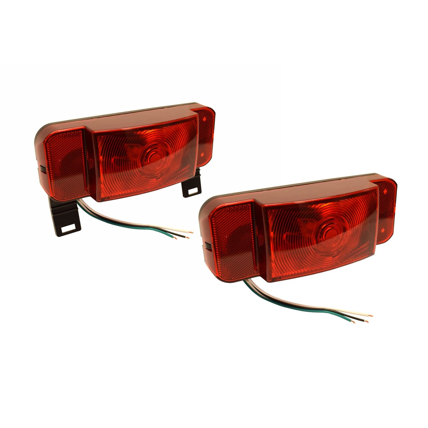 Optronics One™ L.E.D. Low Profile Combination RV Tail Lights (RVSTLB6061-KIT) Pair - Black Base
