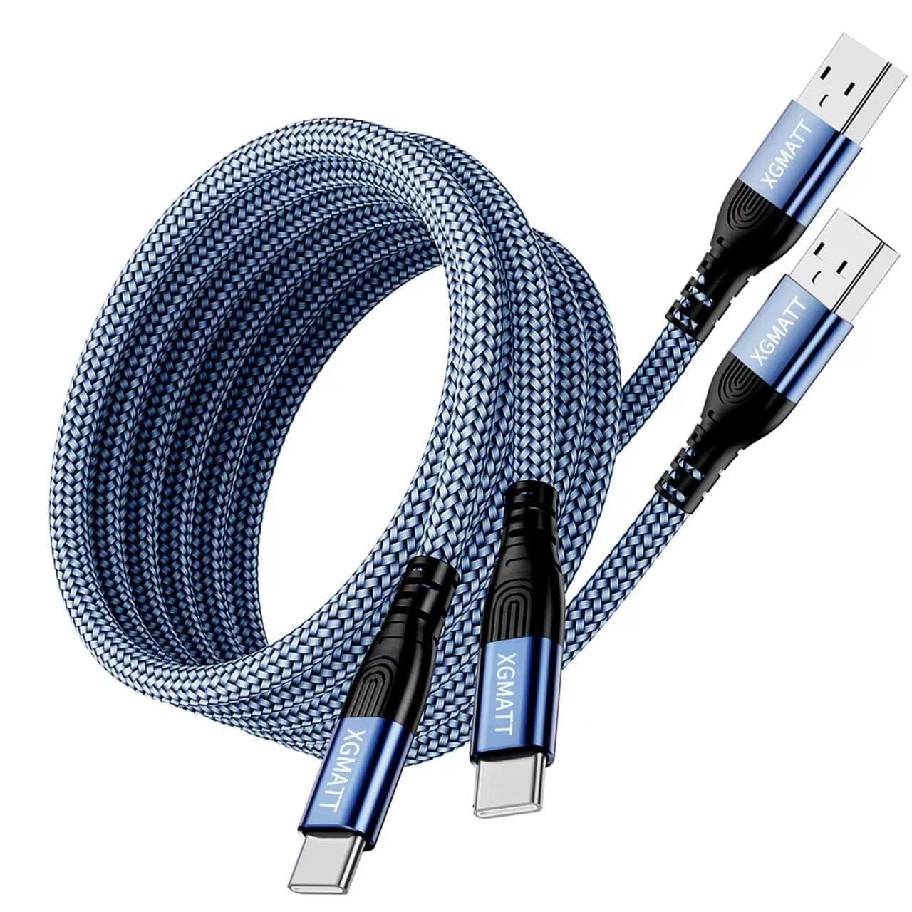 USB C Charger Cable 1M 2Pack,USB Type C Charging Cable Lead Nylon Braided USB C Charger Cable Compatible for Samsung Galaxy S22 S21 S20 S10 S9 S8, Google Pixel,LG, Huawei P10 P9,Tile blue