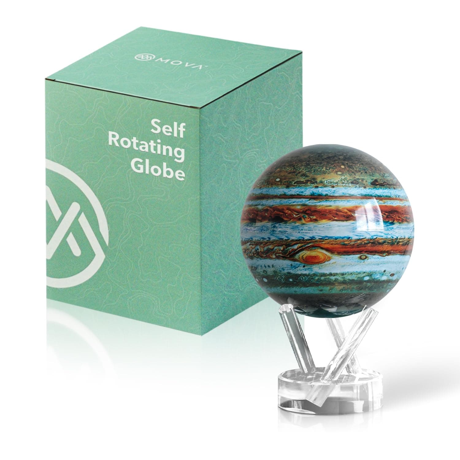Globe - Jupiter Classic (4.5") | Solar-Powered Rotating Planet Display for Desk or Shelf | No Batteries or Wires | Floating-Style Space Decor