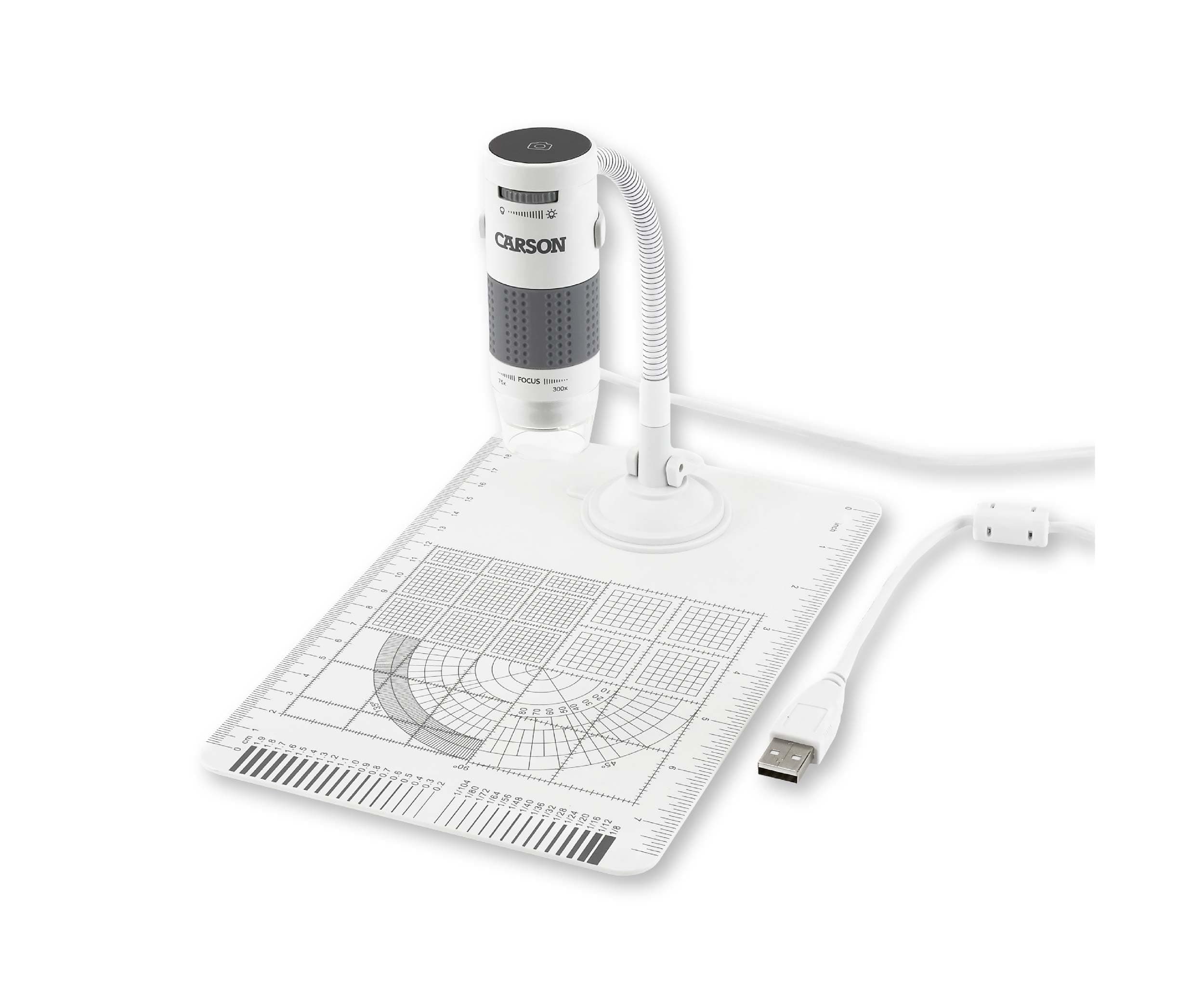 eFlex 75x or 300x Power LED Lighted USB Digital Microscope with Flexible Stand and Base (MM-840)