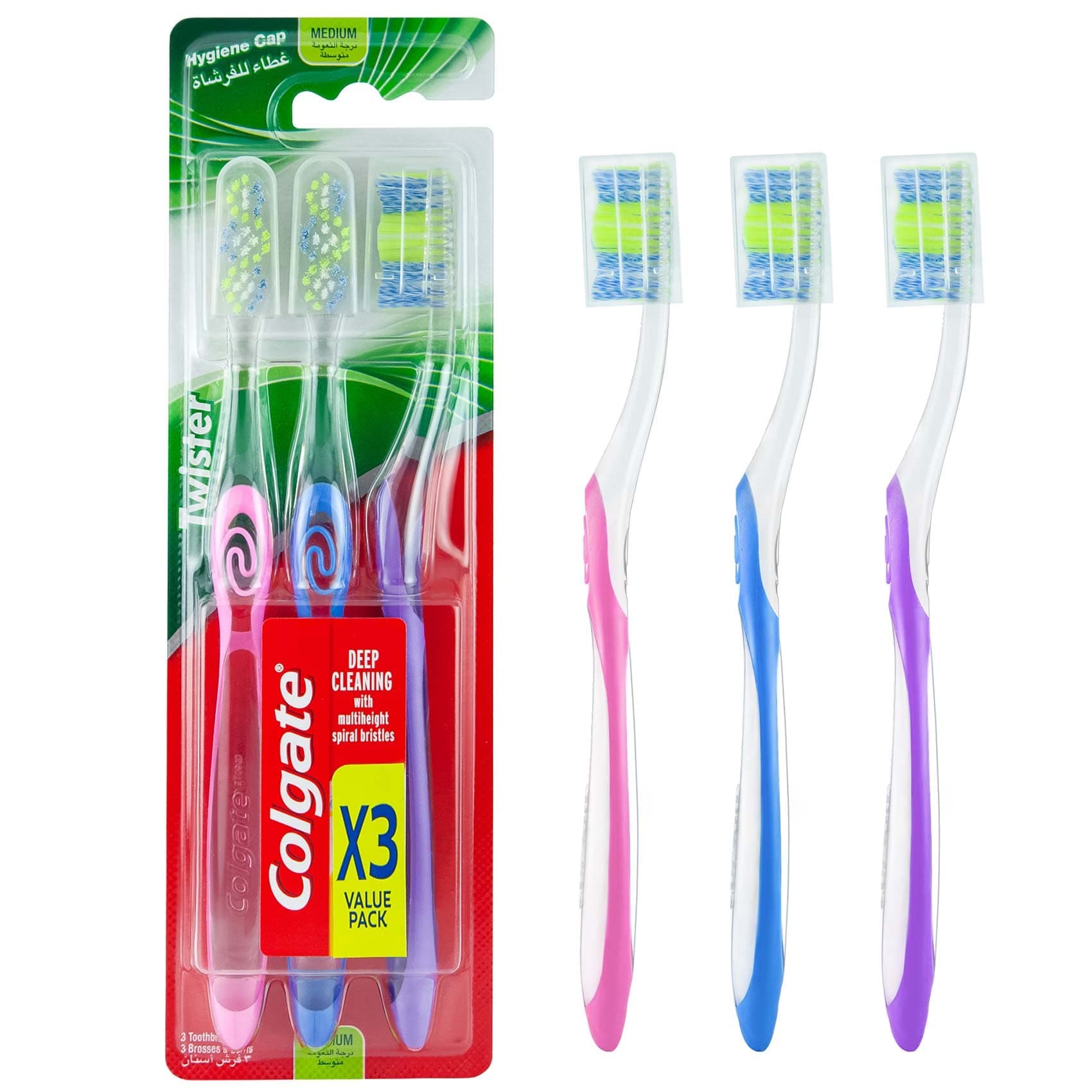 Twister Toothbrush Medium Value Pack - 3pk