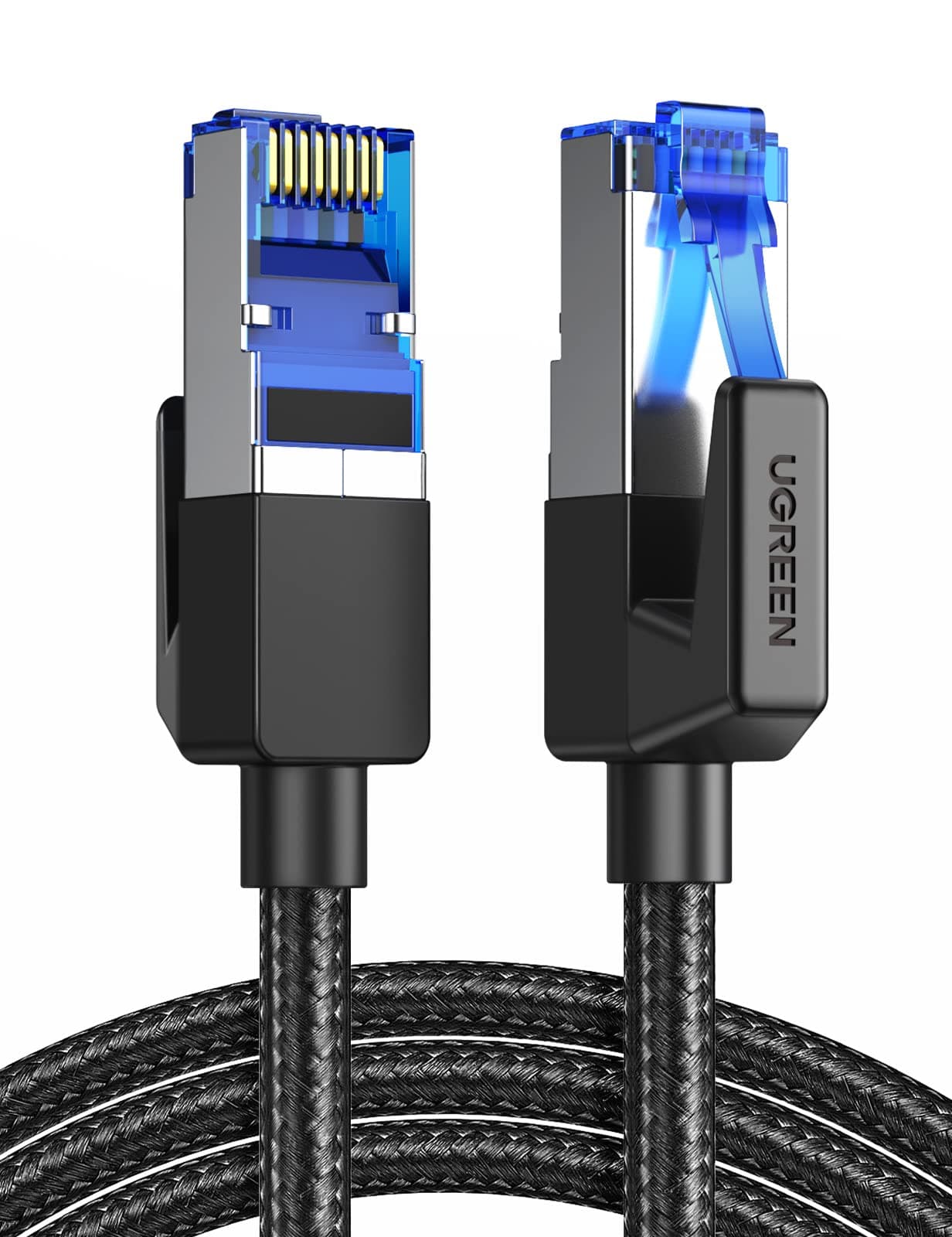 UGREEN Ethernet Cable 3M, Cat 8 Internet Cable High-Speed 40Gbps 2000MHz RJ45 LAN Cable, F/FTP POE Network Cable Compatible with Xbox/Switch/PS5/WiFi Extender/Router/Modem Patch Panel