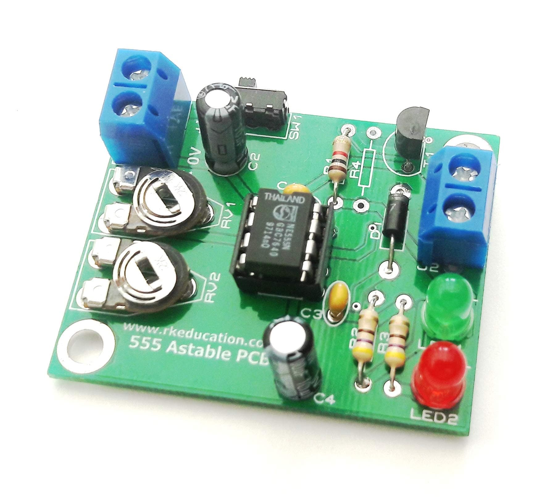 555 Astable Timer Project PCB Self Build Kit