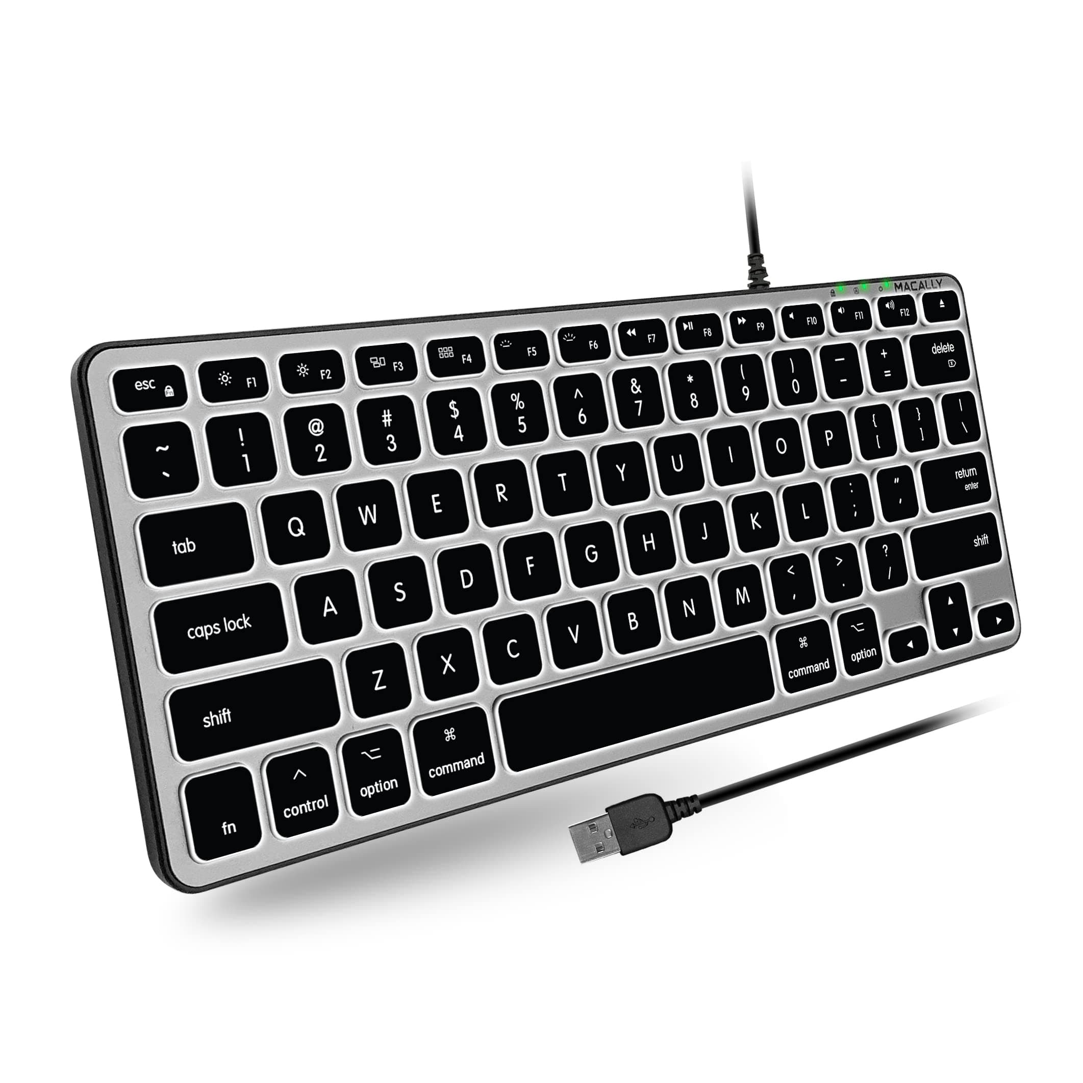 Backlit Wired Keyboard for Mac | Compatible Apple Keyboard (Small and Compact) Comfortable All Day Typing USB Keyboard for MacBook Pro/Air, iMac, Mac Mini/Pro (Space Grey)