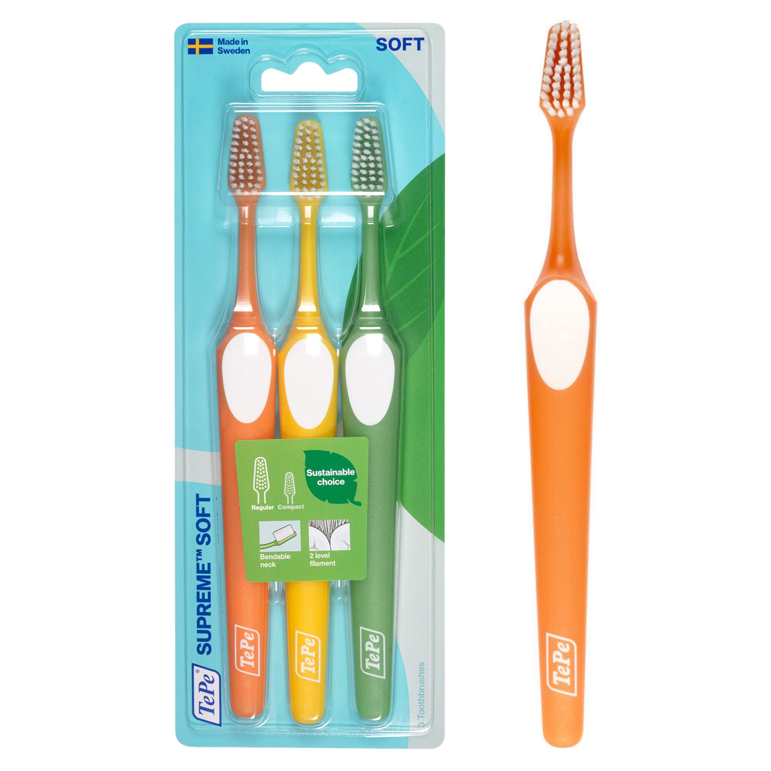 TEPE Supreme Toothbrushes, Pack of 3