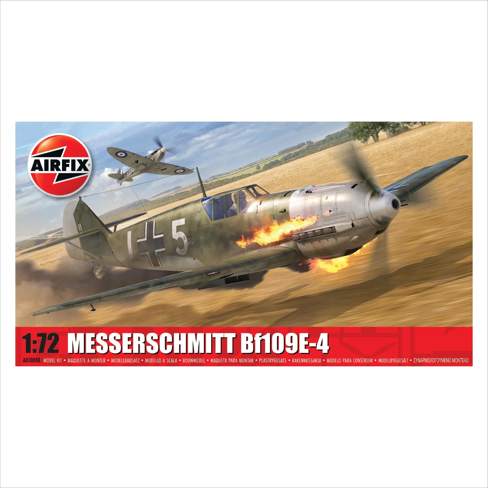 Model Set - A01008B Messerschmitt Bf109E-4 Model Building Kit - Plastic Model Plane Kits for Adults & Children 8+, Set Includes Sprues & Decals- 1:72 Scale Model