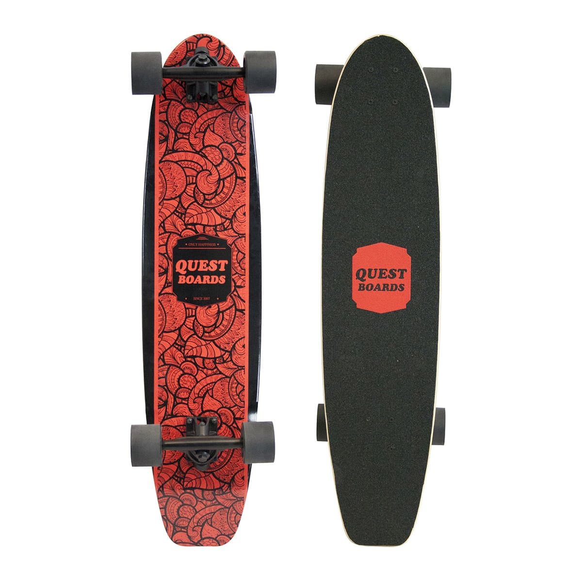 Inked Kick Tail Longboard Skateboard, Multicolor, 35"