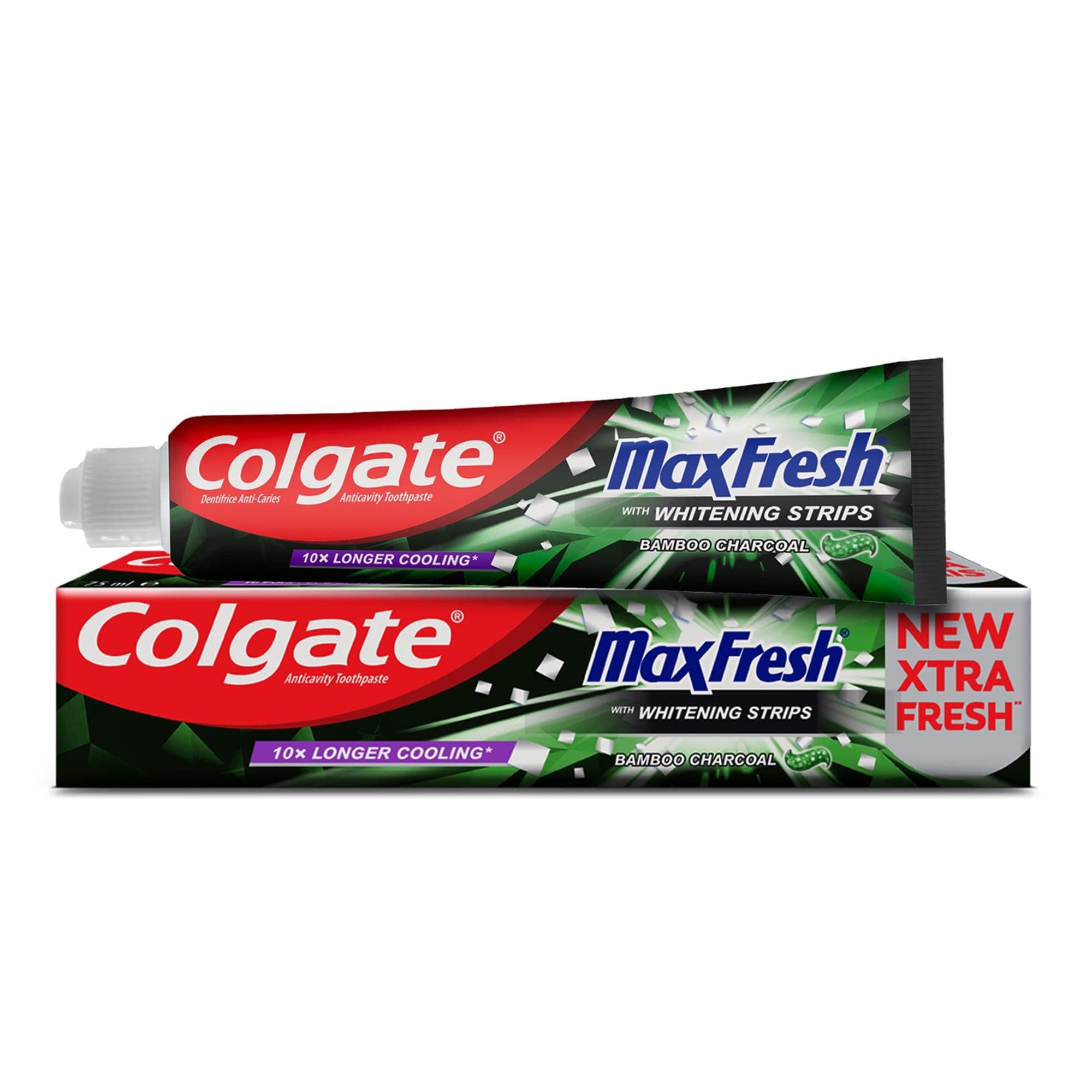 Max Fresh Toothpaste, with Whitening Strips, Bamboo Charcoal Toothpaste 100 ml