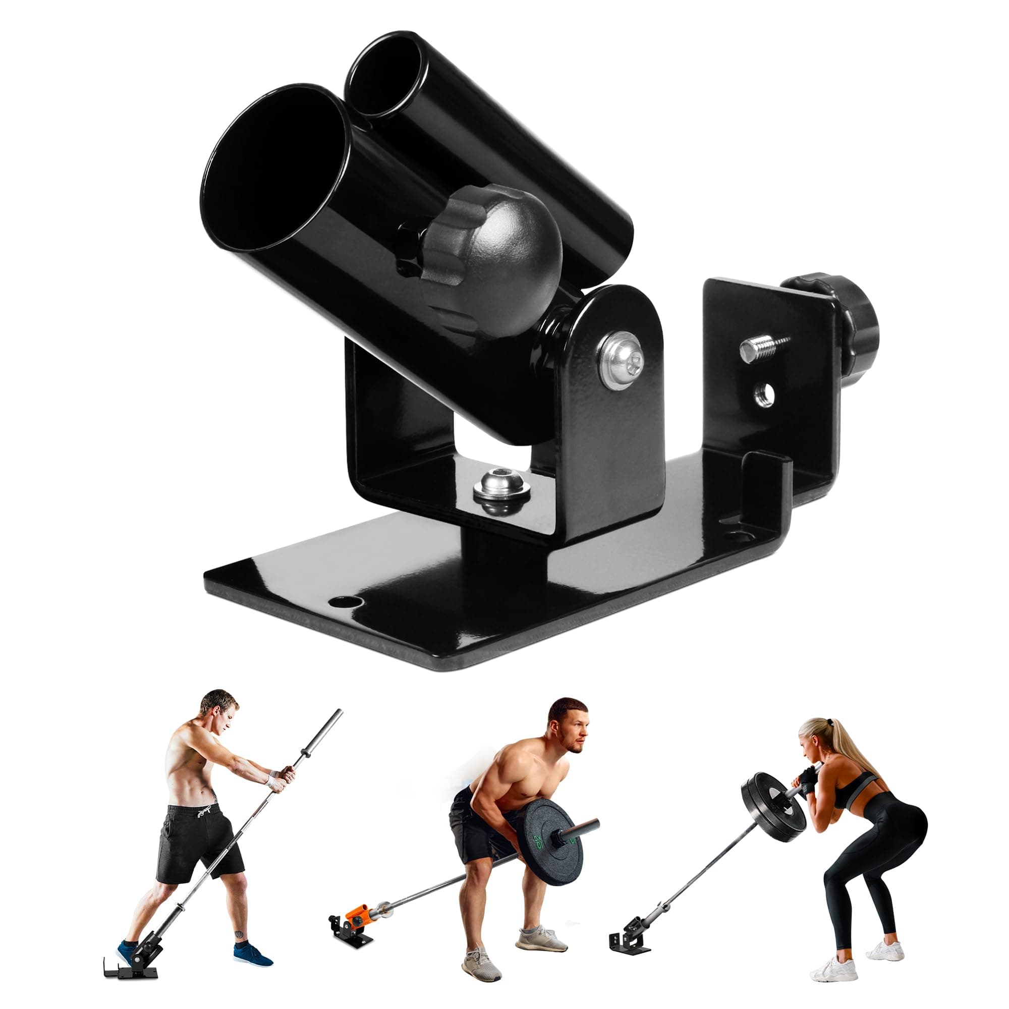 Exercise Machine Adjustable T Bar Row Attachment, D Row Handle/Landmine Handle Attachment with Textured Rubber Handles