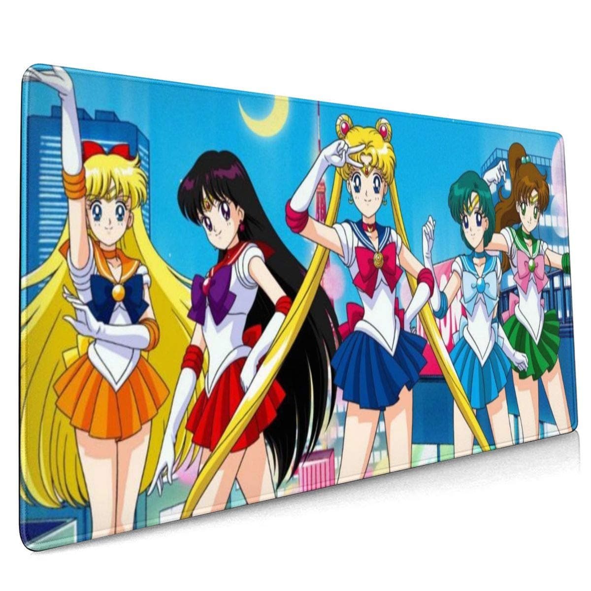 Oversized Anime Game Sailor Moon Mouse Pad Extended Computer Pad Non-Slip Rubber and Durable Stitched Edges for Gaming Keyboard Laptop Mouse Pad One Size