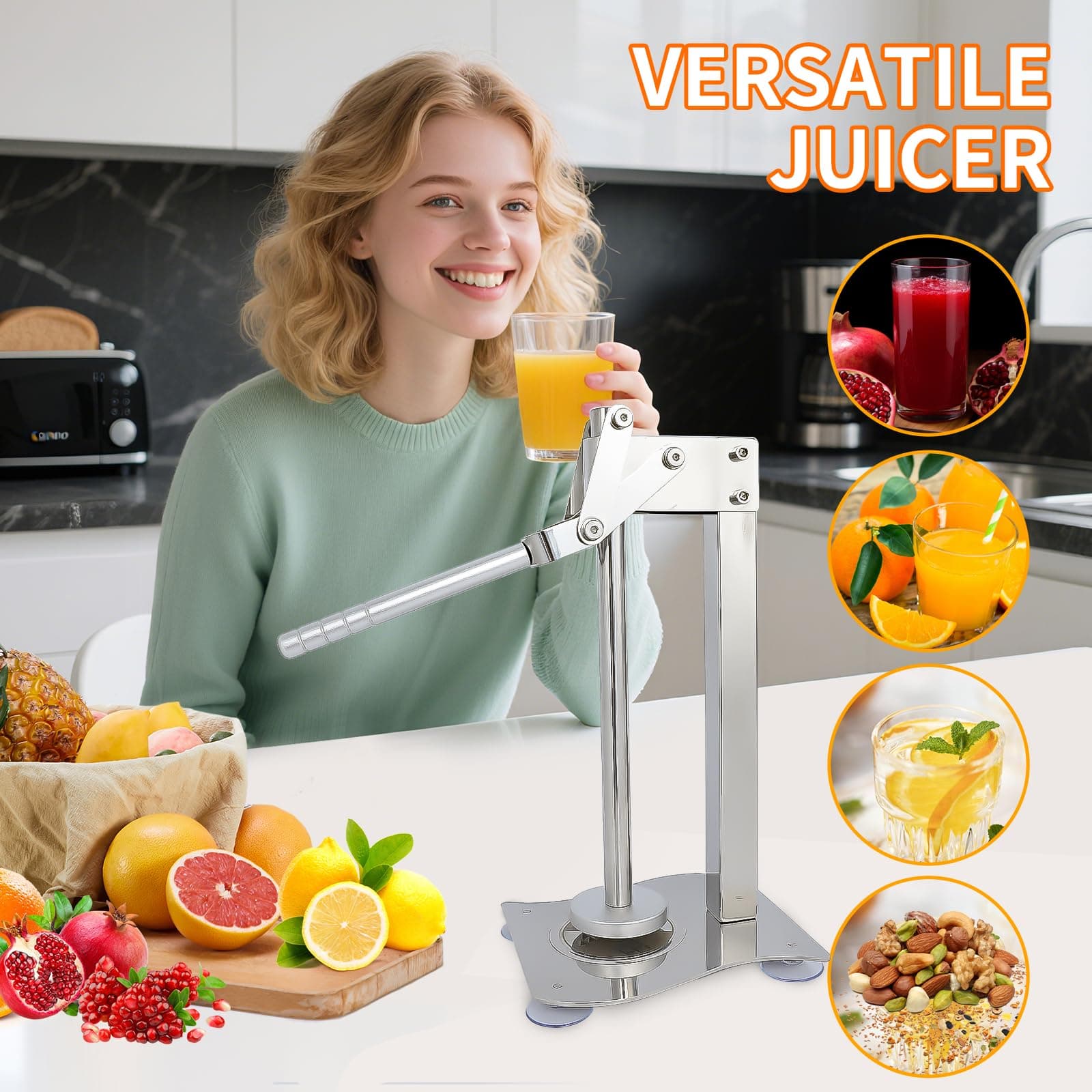 Manual desktop lemon squeezer fruit extractor nut grinder for fruit or nuts