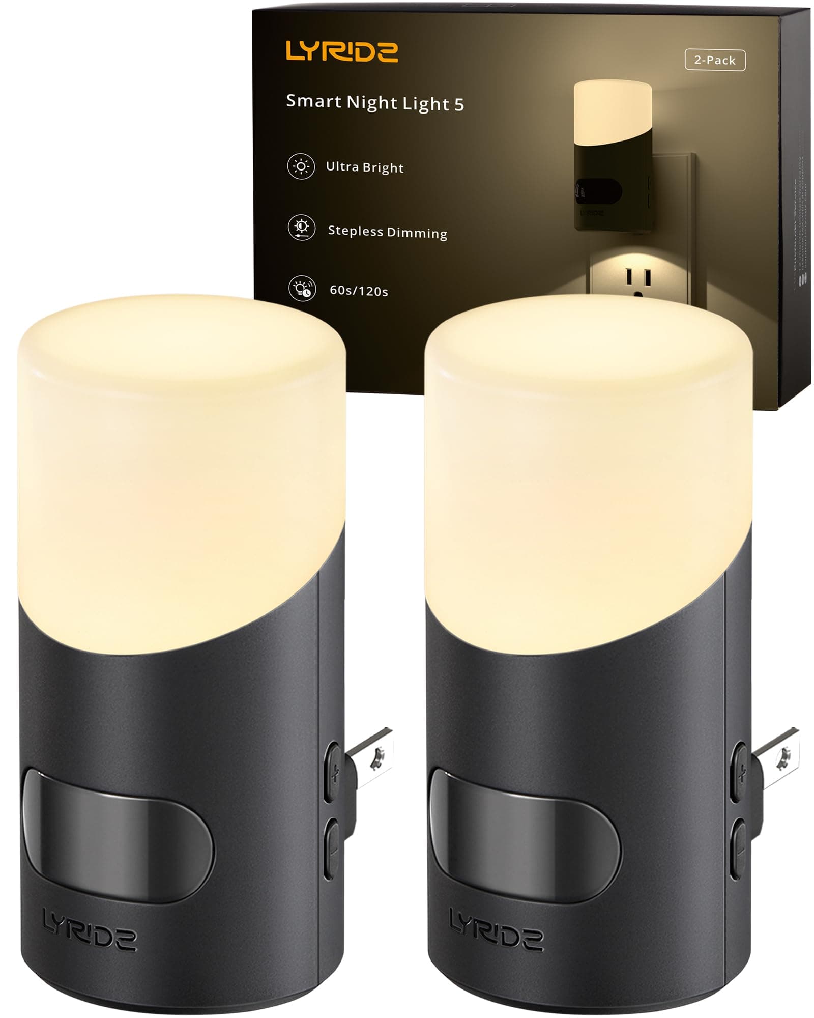 LED Night Lights Plug into Wall with Motion Sensor, 1-150LM Dimmable Plug-in Nightlight Indoor for Bedroom, Bathroom, Hallway, Stairs, Pet House, Toilet, 2 Pack