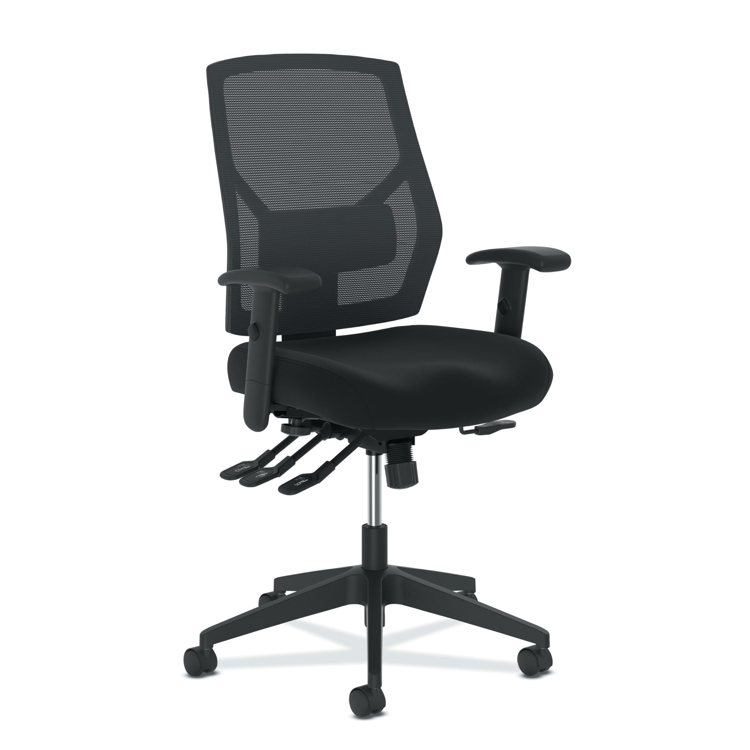 Crio High-Back Task Chair -Mesh Back Computer Chair with Asynchronous Control for Office Desk, in Black (HVL582)
