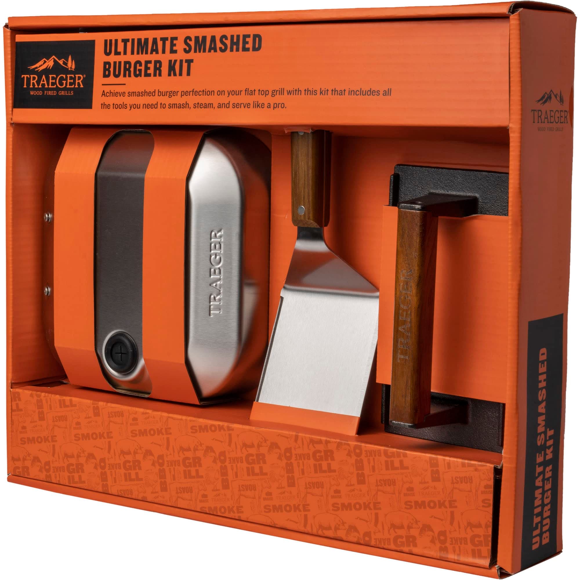 Grills BAC734 Ultimate Smashed Burger Kit, Griddle Tools, Steam Dome, Spatula, Burger Smasher Grill Accessory