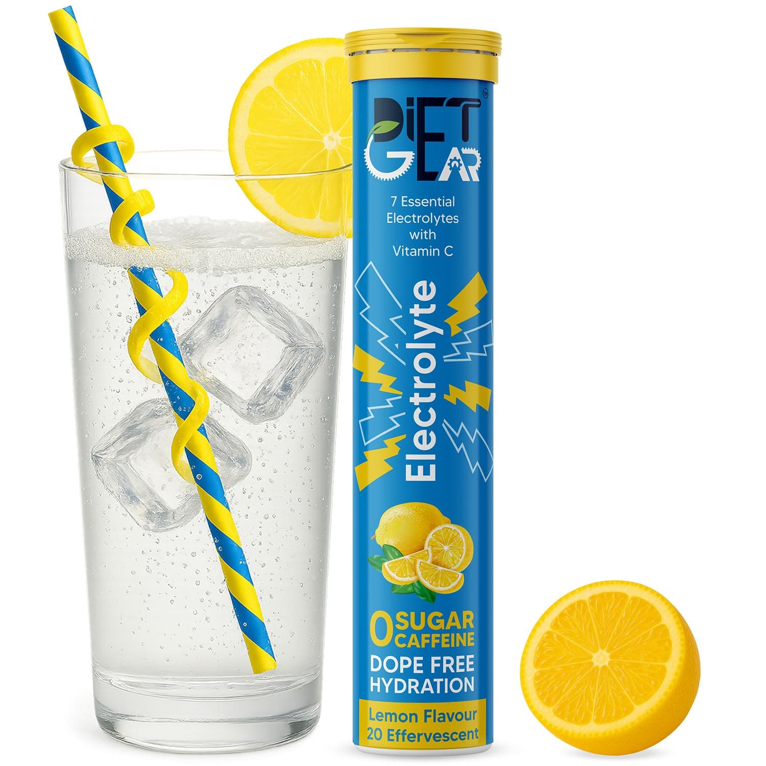 No Junk Electrolyte | 5 Ltr/20 Servings | Zero Sugar, Zero Caffeine, Zero BS Energy Drink | 7 Electrolytes + Vitamin C That Works as Hard as You Do | Made for India’s Heat & Hustle | Lemon