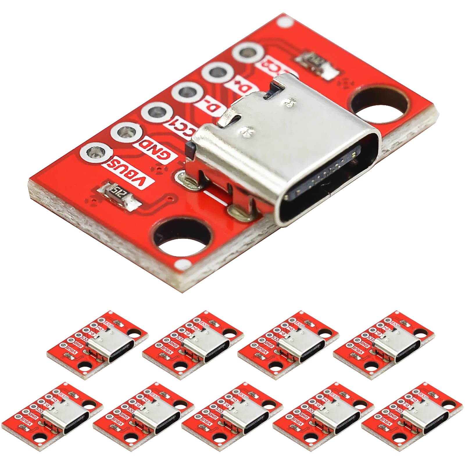 10pcs Type C Breakout Board Serial Basic Breakout Female Connector Type 16P PCB Converter Board