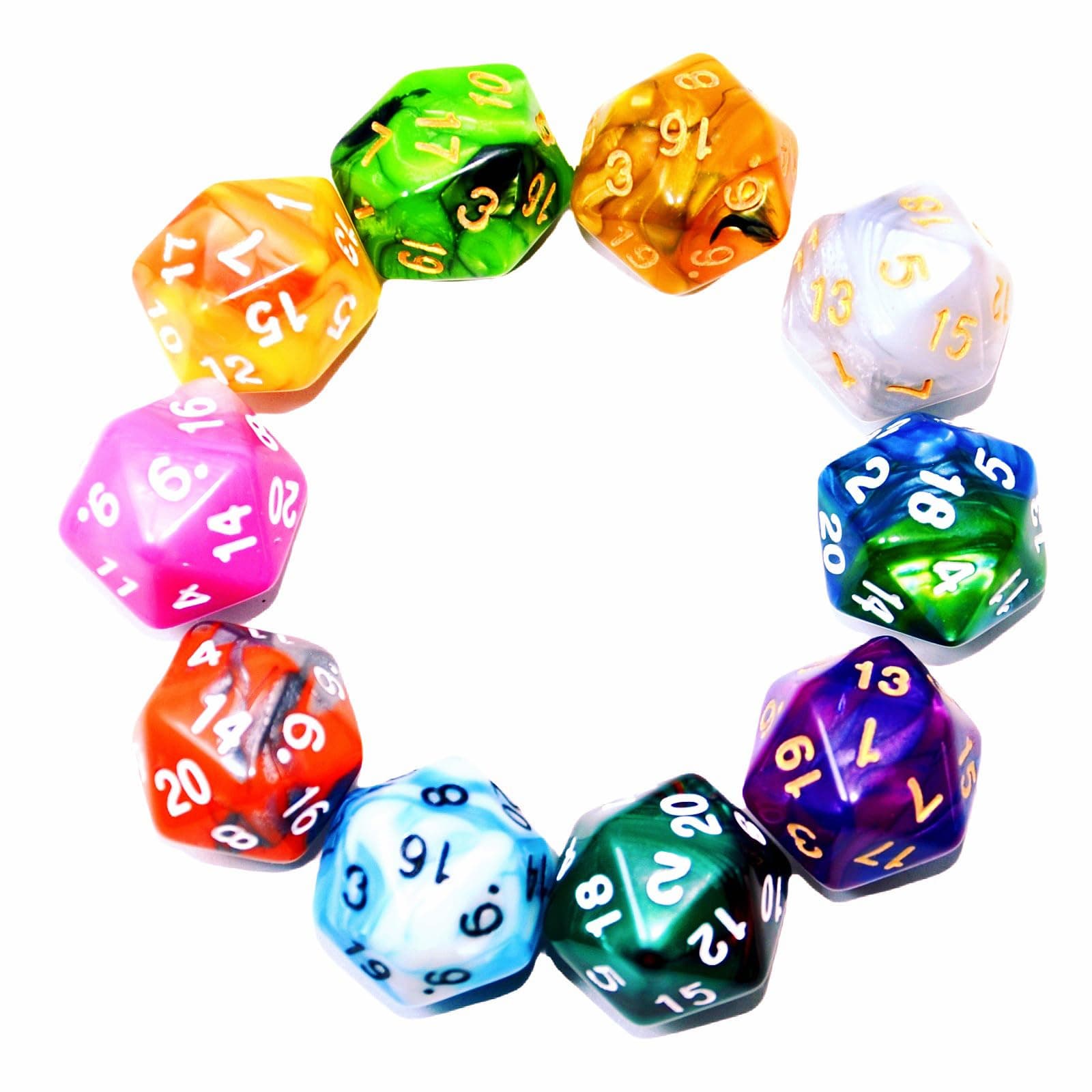 10pcs Double D20 Dices