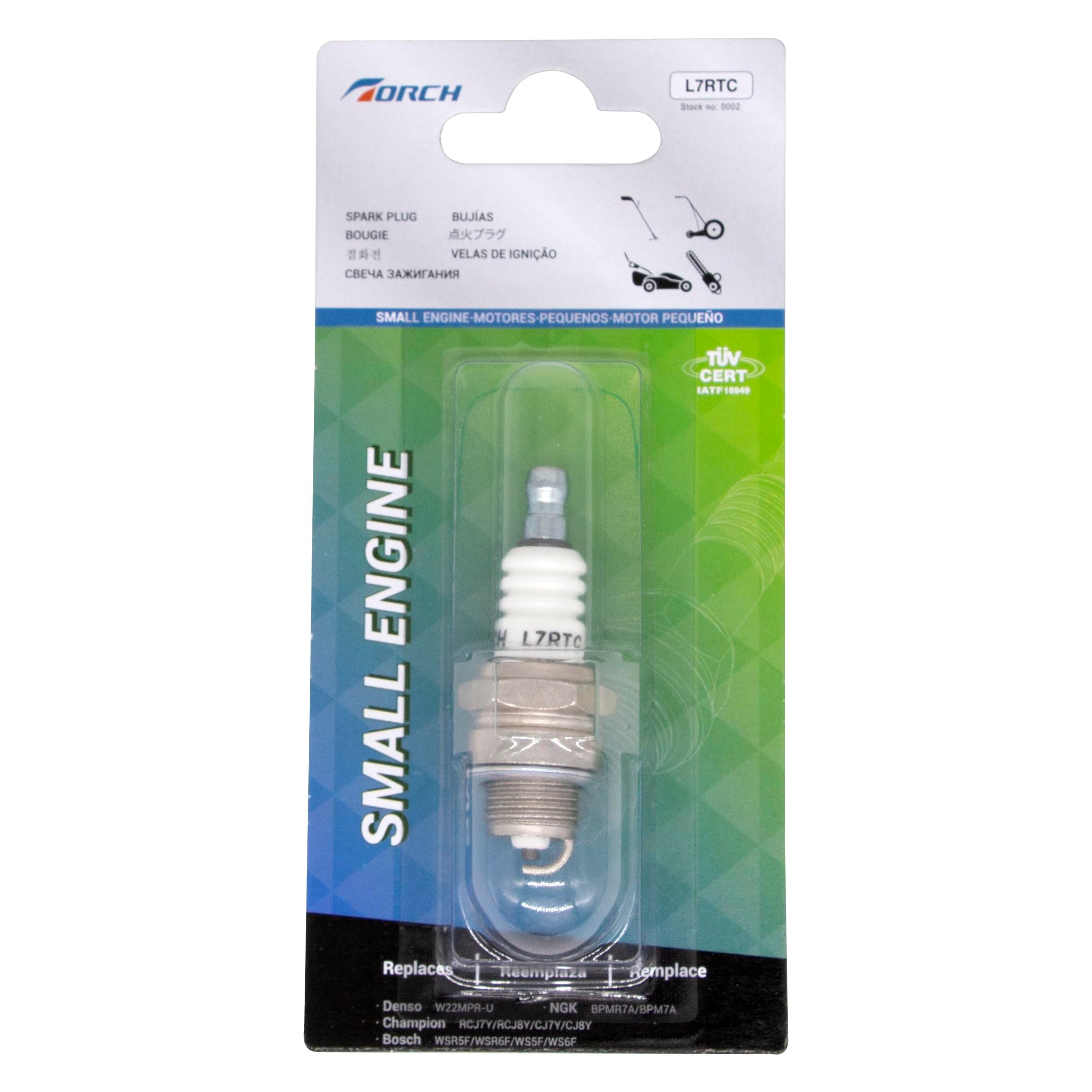 TorchL7RTC Spark Plug Solid Terminal Repalce for N GK 6703/BPMR7A BPM7A BPMR6A,for 859/RCJ7Y 863/RCJ8Y 852/RCJ6Y 853/CJ7Y 848/CJ8Y 858/CJ6Y, for WSR5F 7547/WSR6F, for stk 6043 W22MPR-U, OEM
